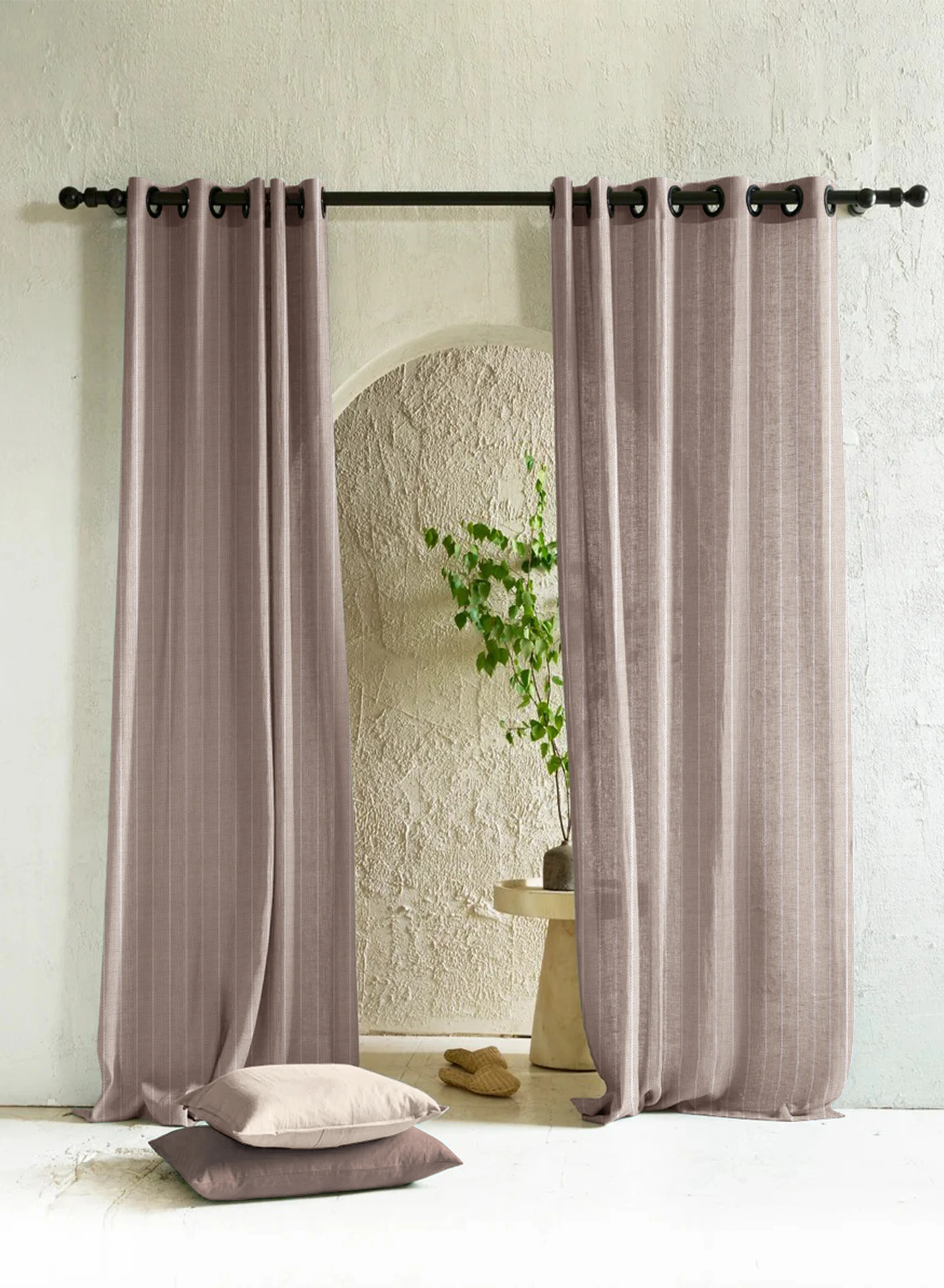 Fast Evok Striped Sheer Curtains Subtle Stripes Soft Light Filter Brown Set of 2 Fully CustomizableThe Guide to Measuring and Choosing Curtains Secure