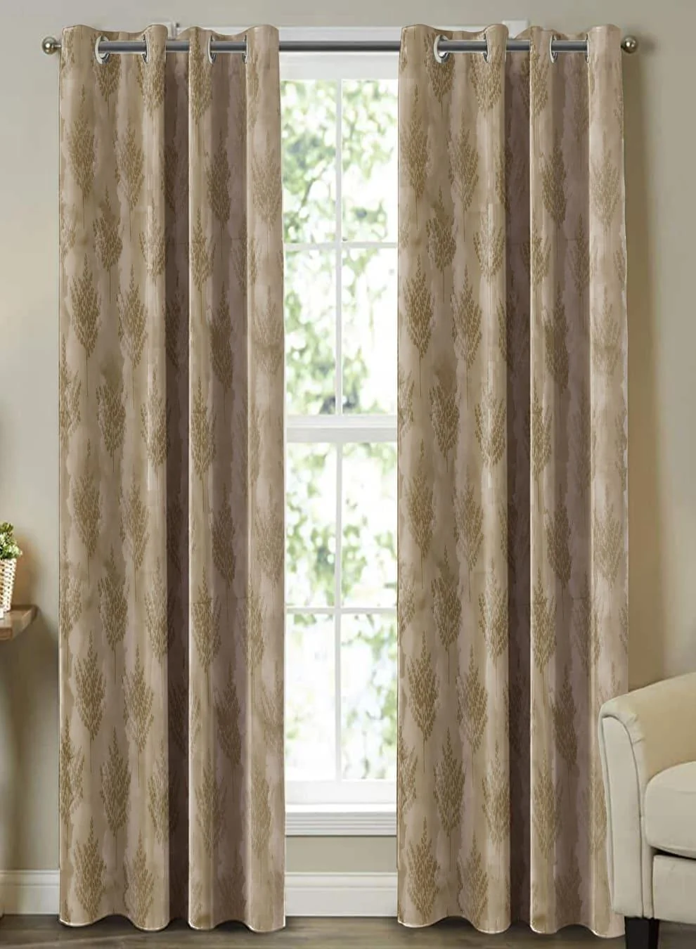 Detailed Farella Jacquard Room Darkening Curtains Pale Brown Set of 2 Pattern 4 The Guide to Measuring and Choosing Curtains Professional