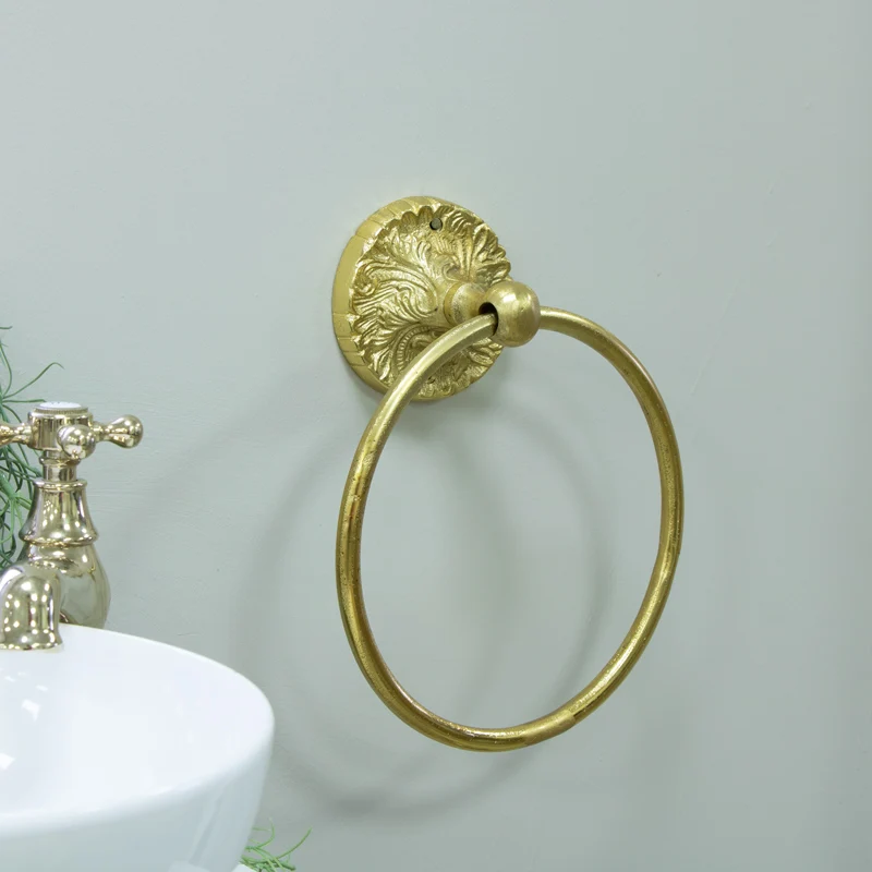Fashionable Luxe Gold Ring Towel Holder Safe