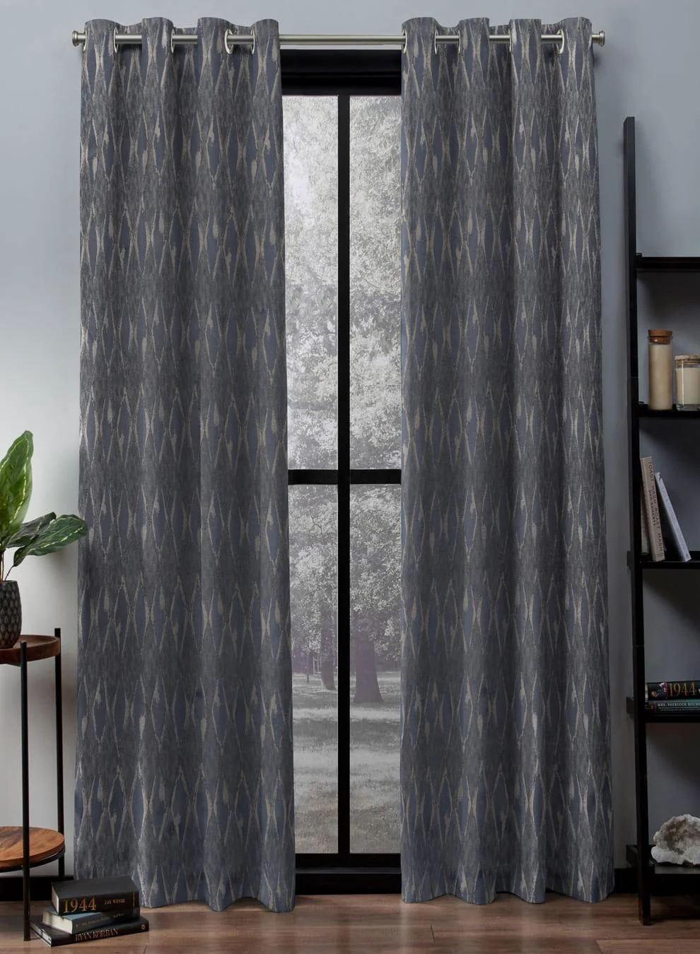 Premium Material Flavia Jacquard Room Darkening Curtains Elegant Diamond Weave Comet Blue Set of 2 Fully CustomizableThe Guide to Measuring and Choosing Curtains Original Design