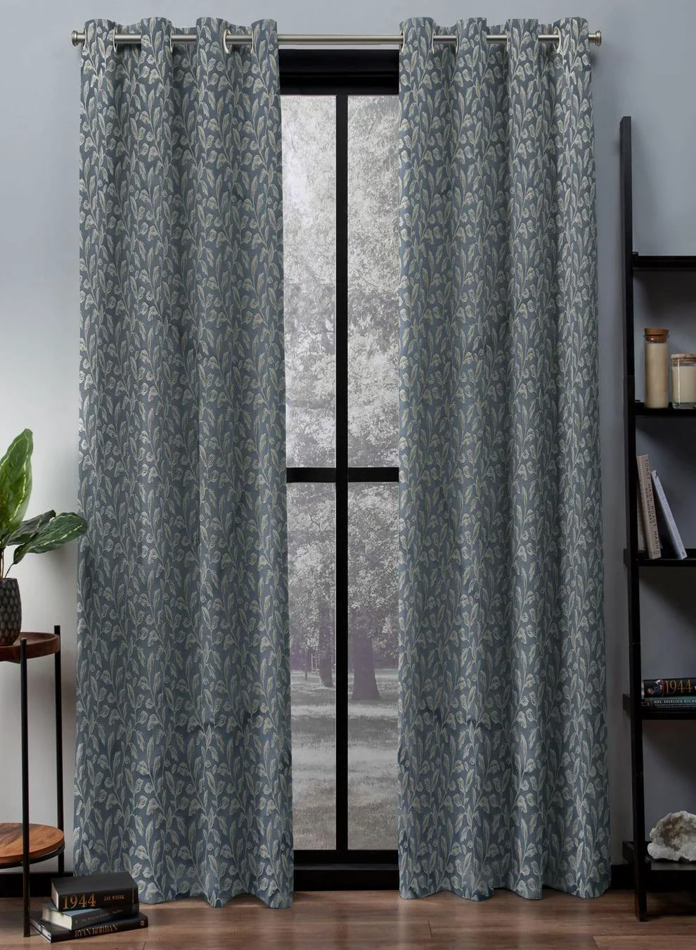 Trusted Flavia Jacquard Room Darkening Curtains Intricate Leaf Design Turkish Blue Set of 2 Fully CustomizableThe Guide to Measuring and Choosing Curtains Innovative