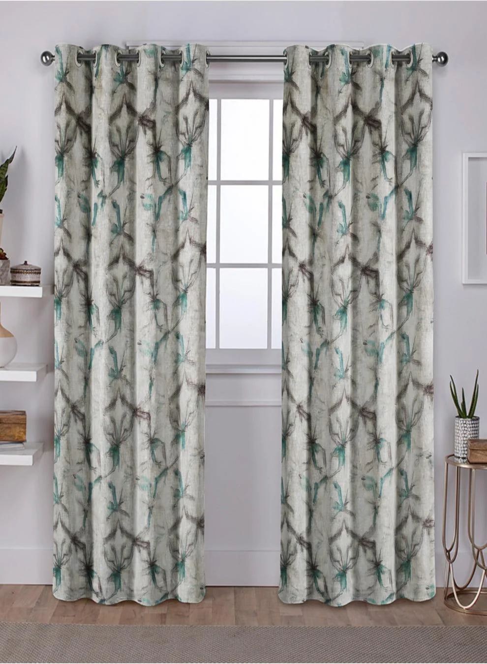 Green Solana Room Darkening Curtains Elegant Floral Print Emerald Set of 2 Fully CustomizableThe Guide to Measuring and Choosing Curtains Efficient