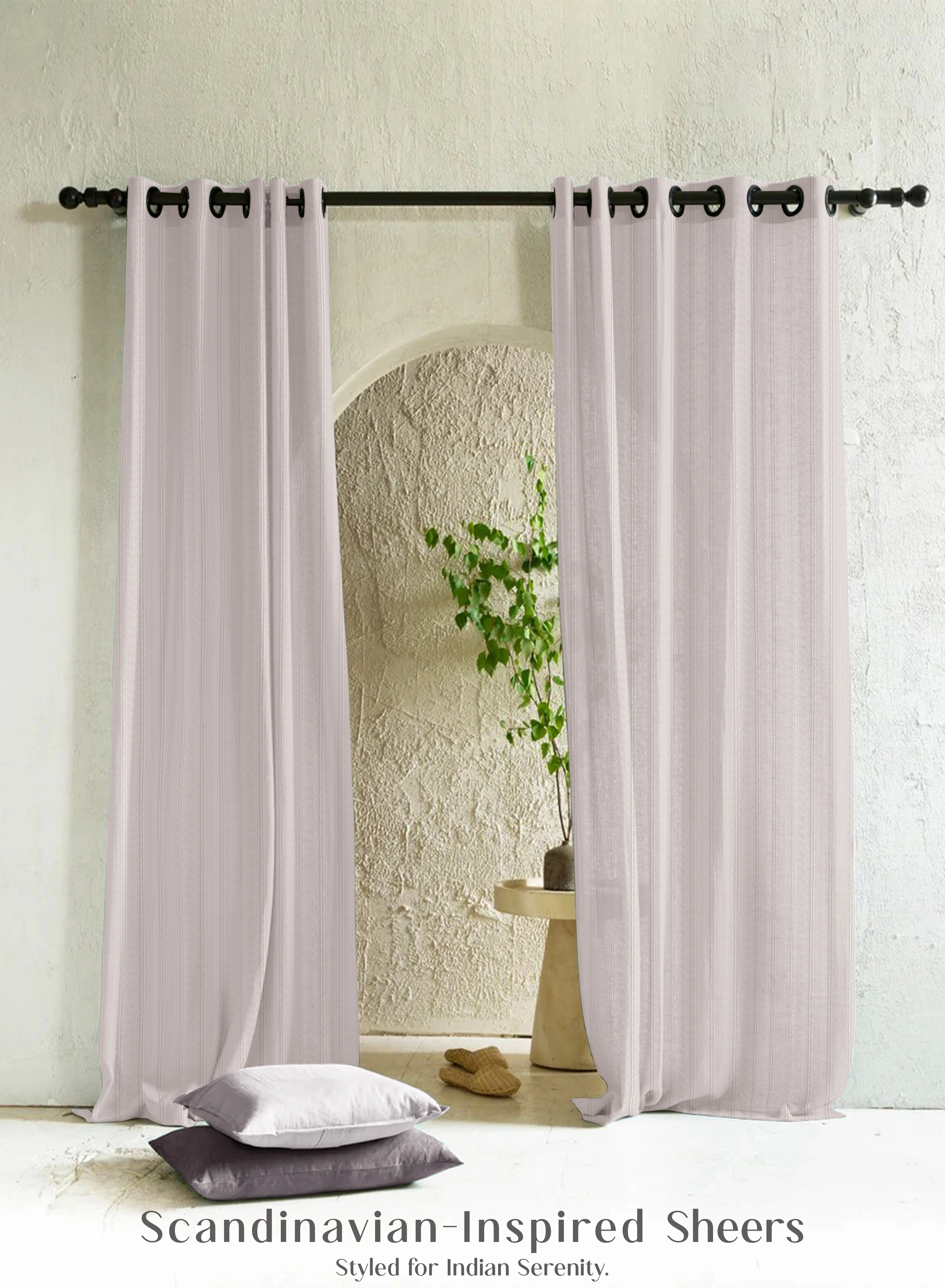 Natural Amore Striped Sheer Curtains Airy Elegance Soft Light Filter Off White Set of 2 Fully CustomizableThe Guide to Measuring and Choosing Curtains High-Performance