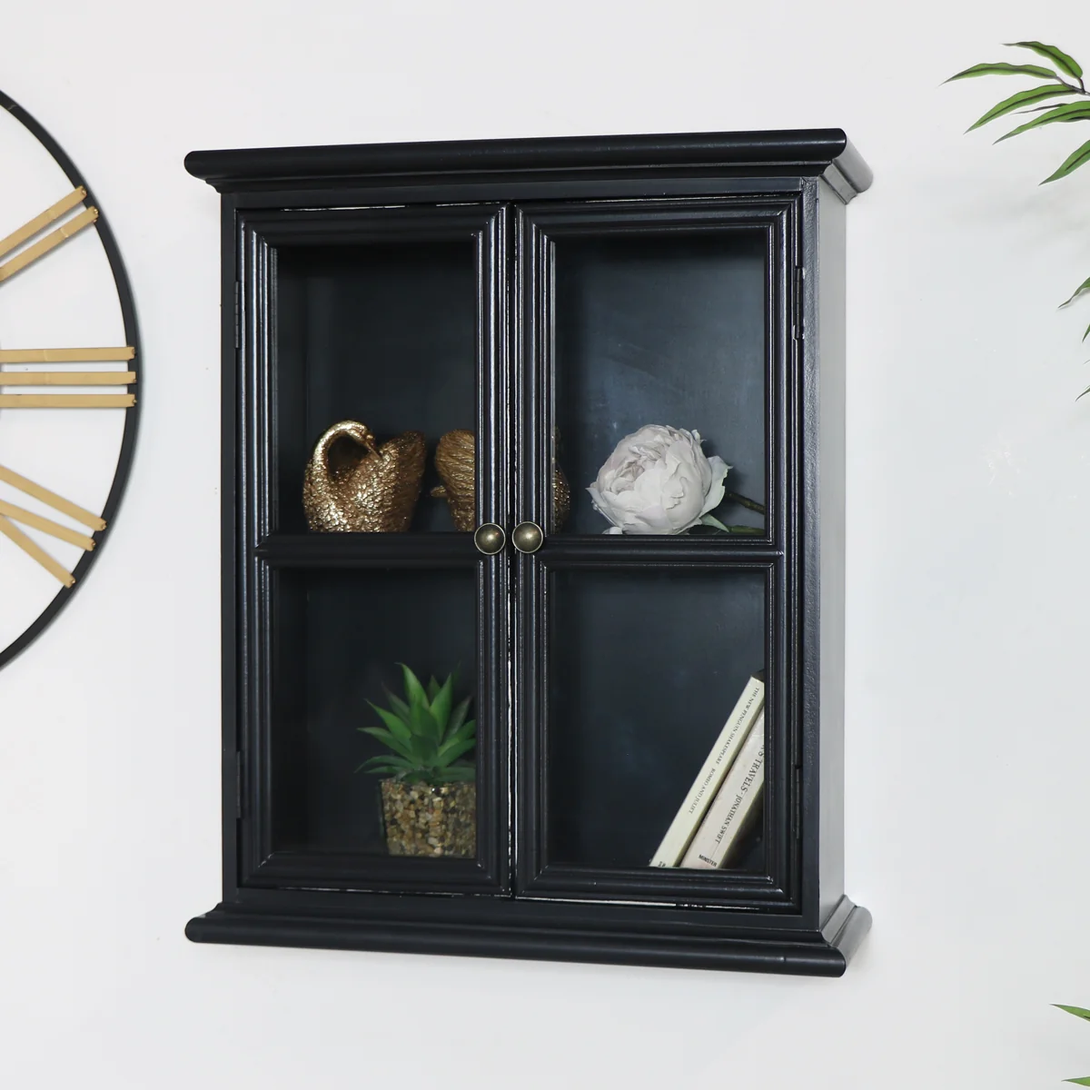 Efficient Rustic Black Glass Wall Cabinet Powerful