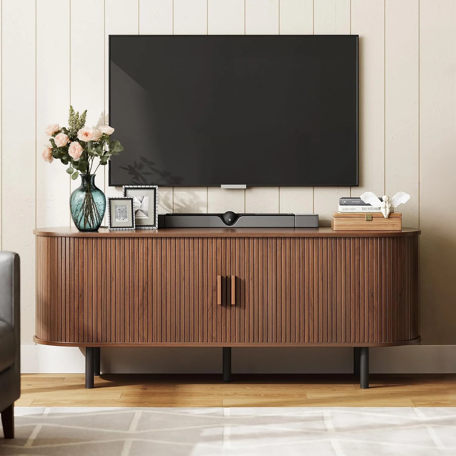 Crafted 55 inch TV Cabinet with Storage Storage Cabinet with Sliding Doors for Living Room Bedroom55 inch TV Cabinet with Storage Storage Cabinet with Sliding Doors for Living Room Bedroom Minimalist