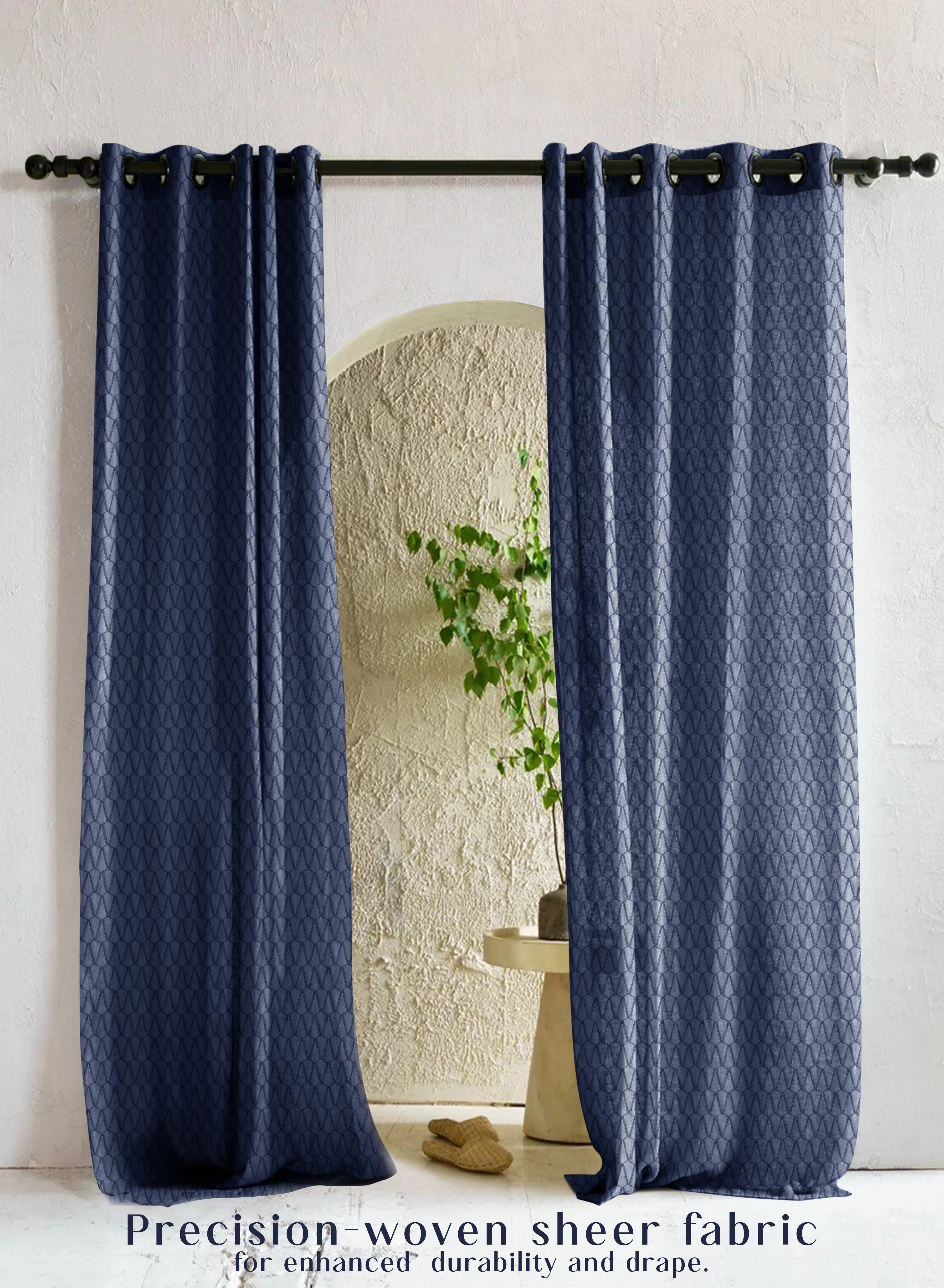 Prestigious Elsa Textured Sheer Curtains Modern Aesthetic Soft Light Filter Royal Blue Set of 2 Fully CustomizableThe Guide to Measuring and Choosing Curtains Long-Lasting