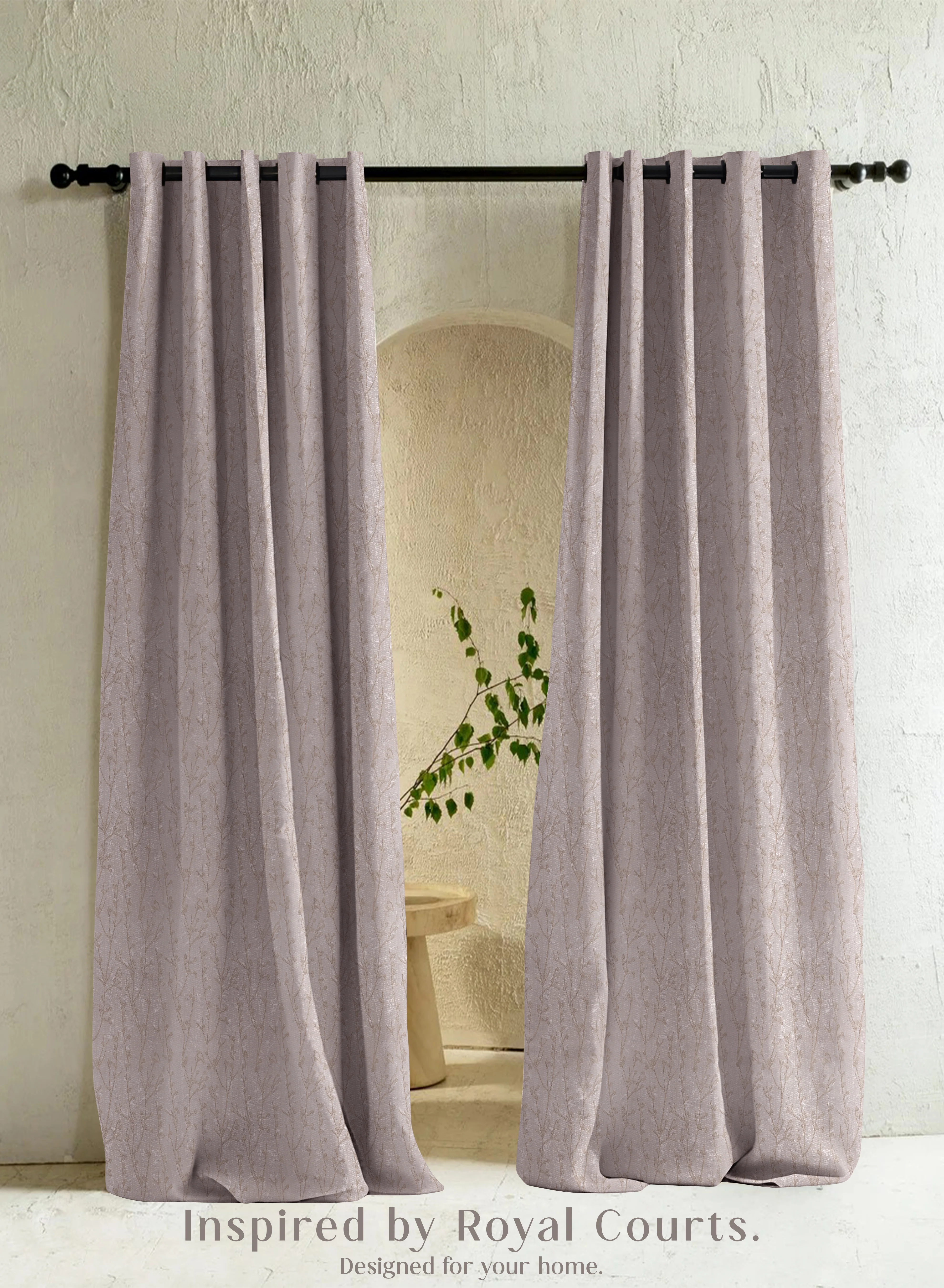 Breathable Bern Jacquard Blackout Curtains Delicate Branch Embroidery Total Light Block Light Khaki Set of 2 Fully CustomizableThe Guide to Measuring and Choosing Curtains Innovative