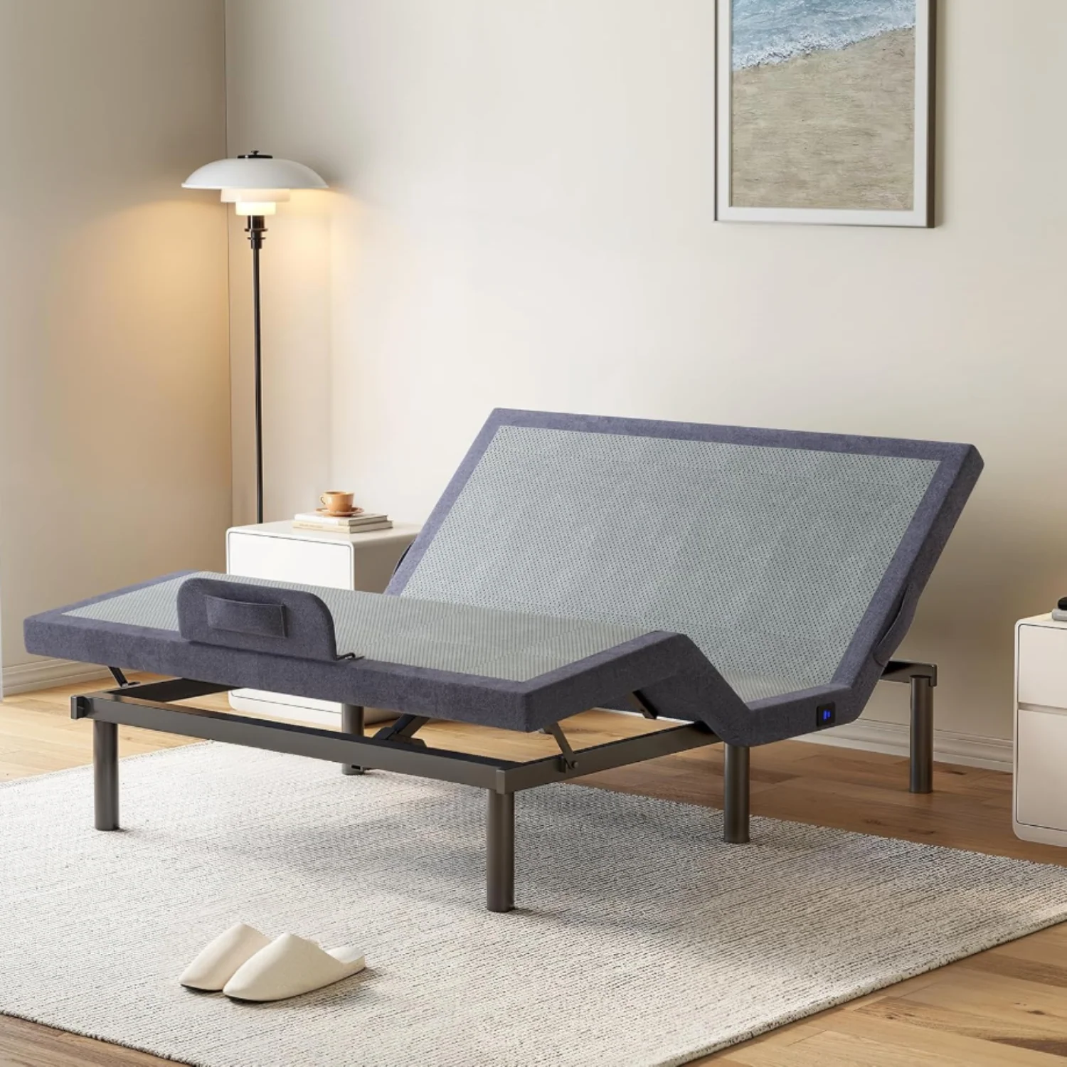 Superior Adjustable Bed Frame with Wireless Remote Electric Bed Base with 3 Massage Modes Head and Foot Incline Zero Gravity USB Ports Memory Pre-Sets Anti-SnoreAdjustable Bed Frame with Wireless Remote Electric Bed Base with 3 Massage Modes Head and Foot Incline Zero Gravity USB Ports Memory Pre-Sets Anti-Snore High-End