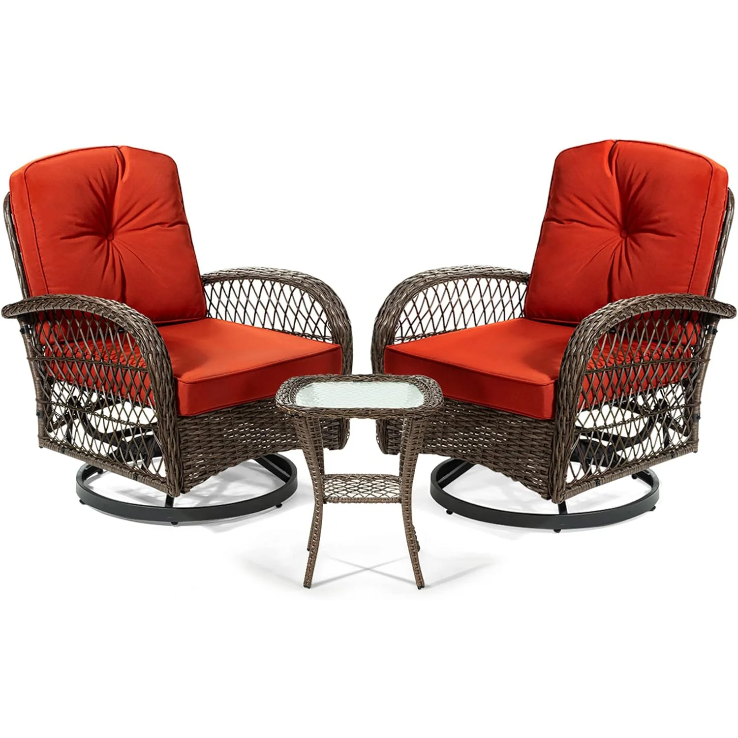 Durable Discontinued 3 Pieces Patio Furniture Set Outdoor Swivel Glider Rocker Wicker Patio Bistro Set with Rocking Chair Cushions and Table Discontinued 3 Pieces Patio Furniture Set Outdoor Swivel Glider Rocker Wicker Patio Bistro Set with Rocking Chair Cushions and Table Soft