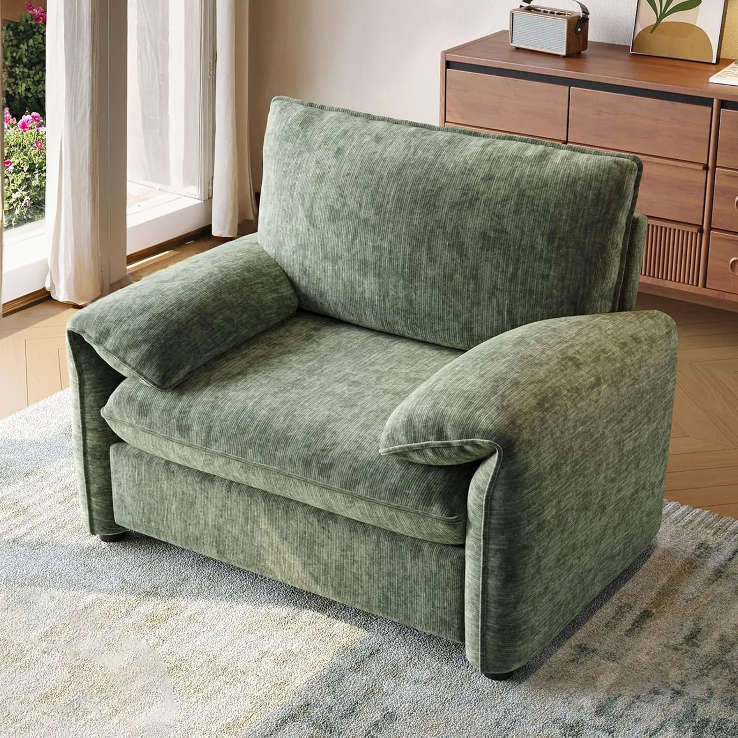 Selected Oversized Accent Chair Reading Chair Lounge Chair 42.1 Chenille Single Sofa Chair with Wide ArmrestsOversized Accent Chair Reading Chair Lounge Chair 42.1 Chenille Single Sofa Chair with Wide Armrests Sophisticated