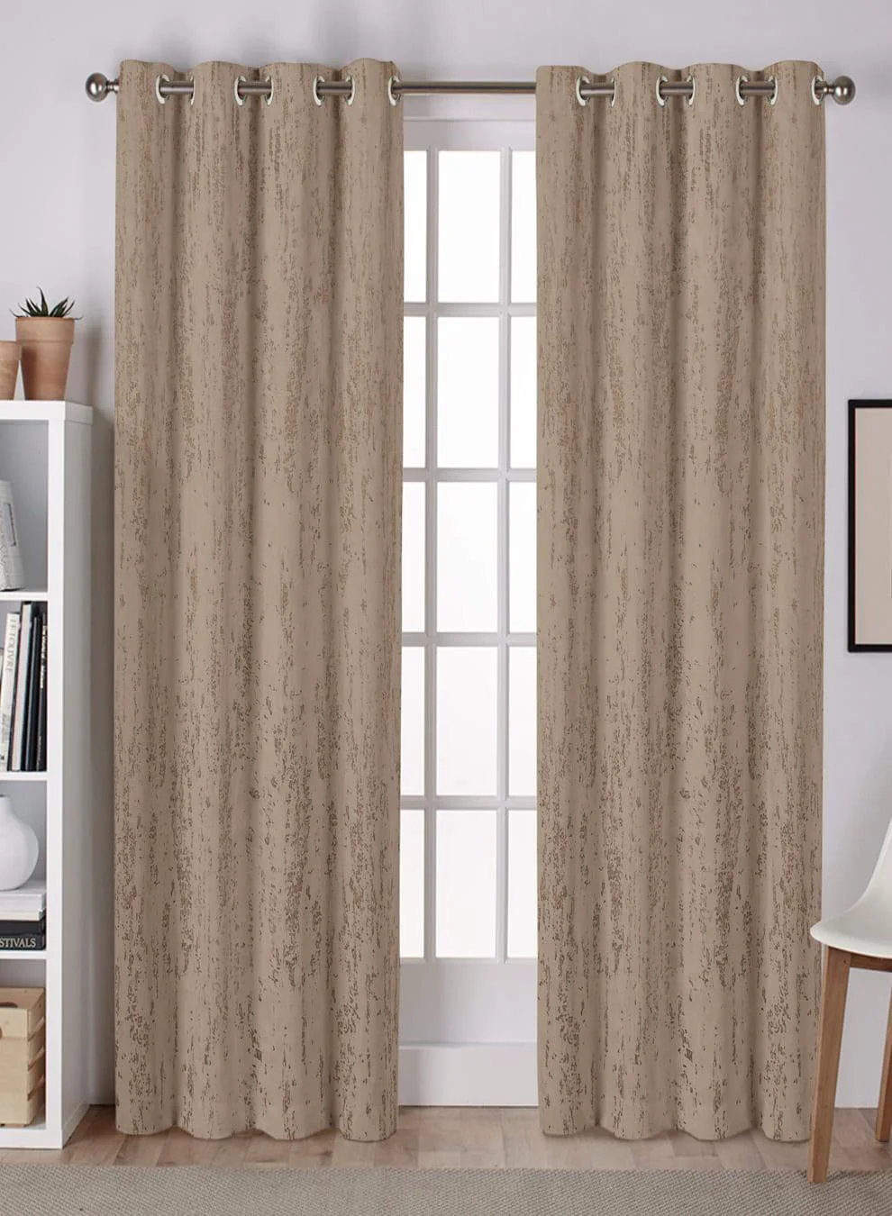 Safe Lyon Cotton Blackout Curtains Premium Foil Print Total Light Block Camel Set of 2 Fully CustomizableThe Guide to Measuring and Choosing Curtains Reliable