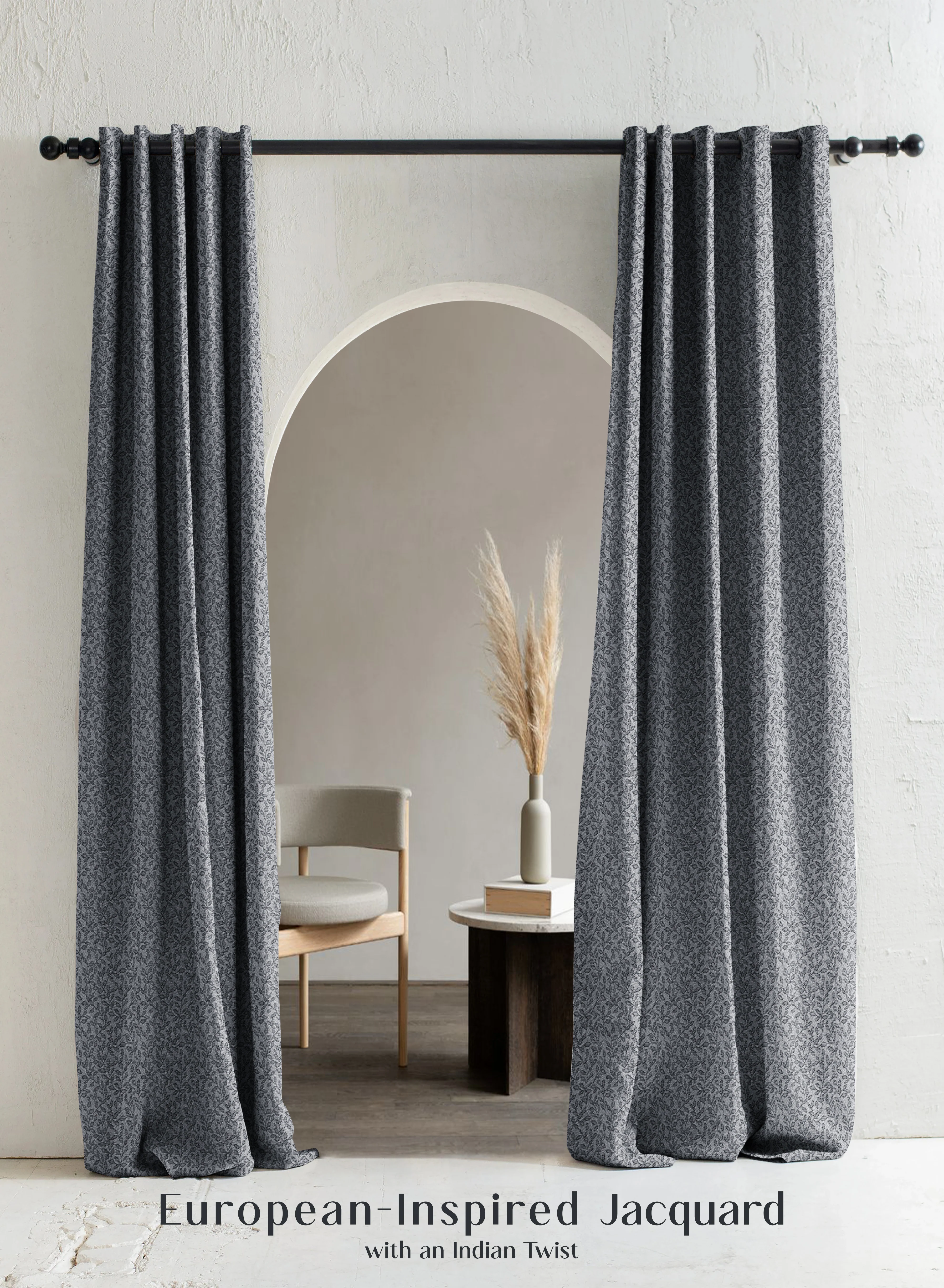 Responsible Eudora Jacquard Blackout Curtains European Jacquard Weave Total Light Block Dusk Gray Set of 2 Fully CustomizableThe Guide to Measuring and Choosing Curtains Smart