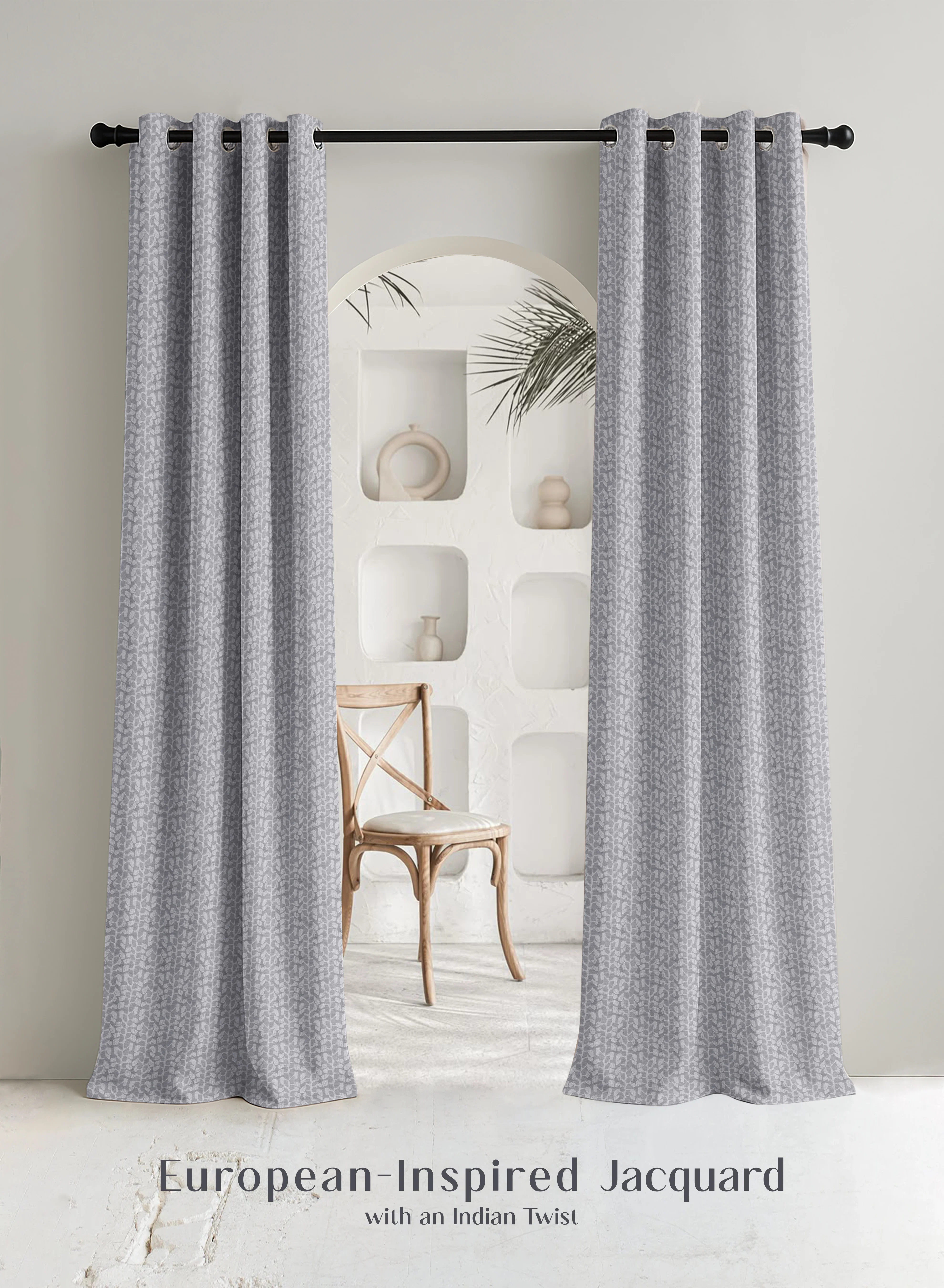 Reusable Eudora Jacquard Blackout Curtains Pebble Jacquard Weave Total Light Block Feather Gray Set of 2 Fully CustomizableThe Guide to Measuring and Choosing Curtains Advanced