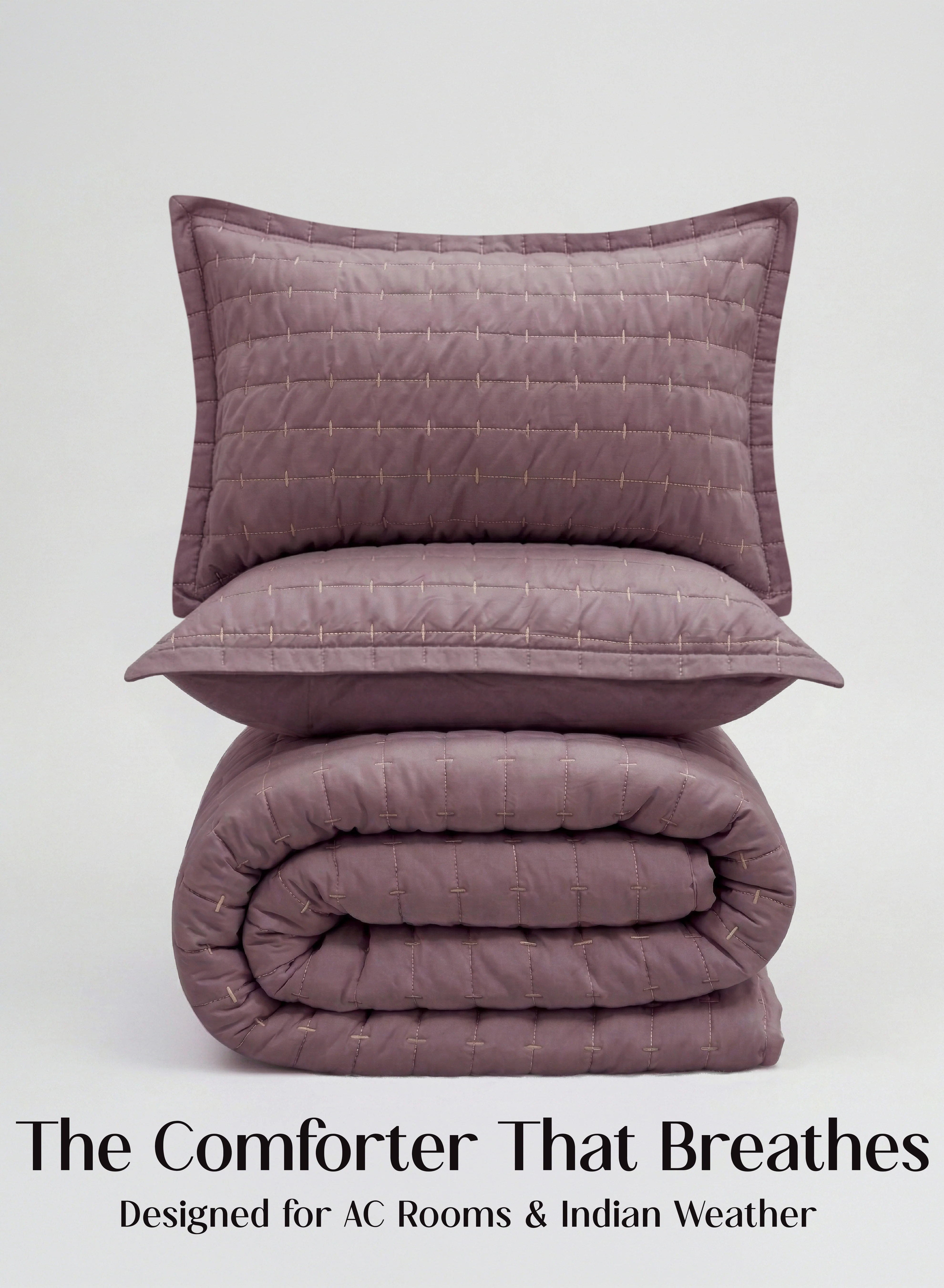 Quality CloudTouch™ 5-Piece AC Comforter Set 33 Oversized Includes 2 Pillow 2 Cushion Covers Mulberry Clean