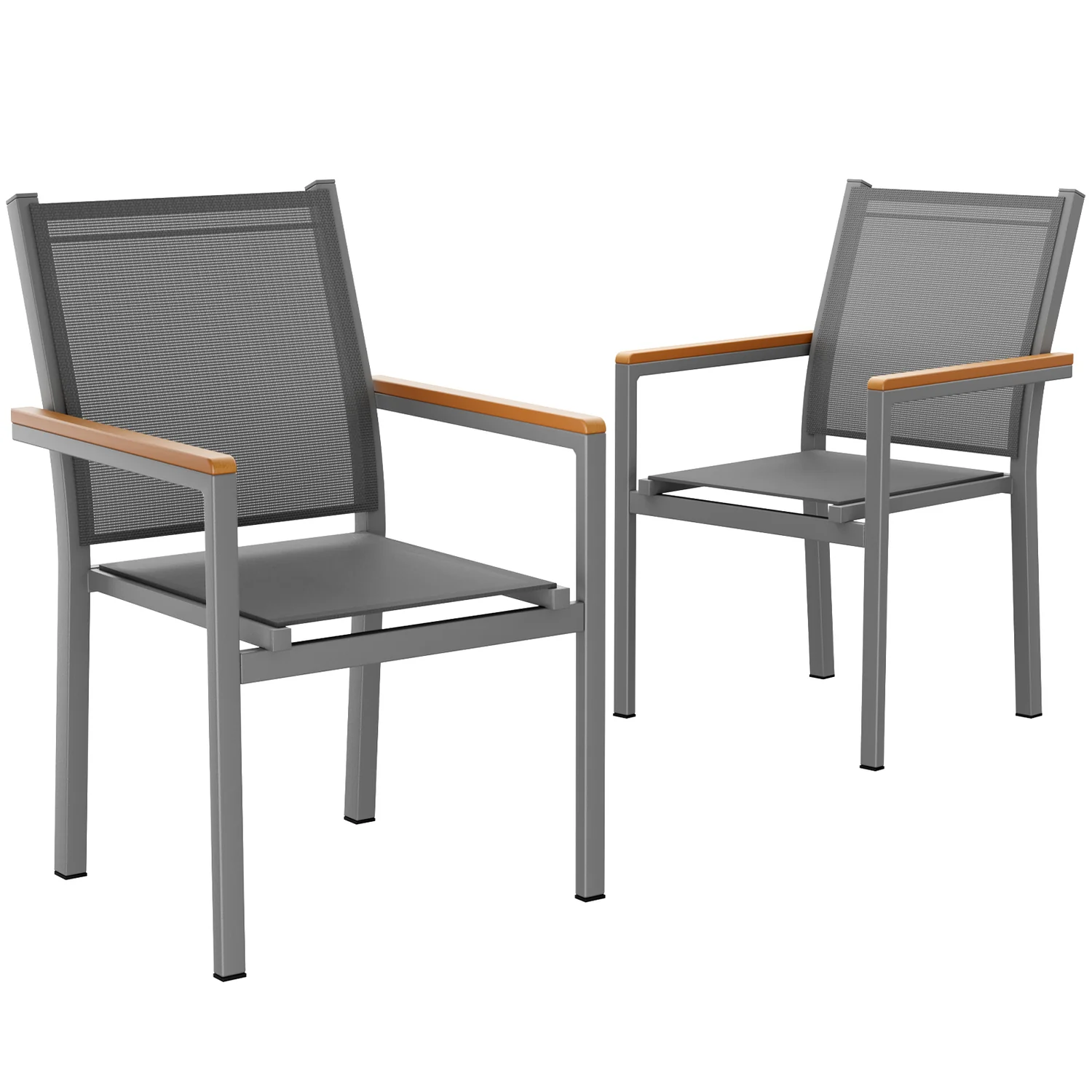 Fine Patio Chairs Set of 2 4 Stackable Outdoor Dining Chairs with Textilene Fabric Aluminum Frame for All WeatherPatio Chairs Set of 2 4 Stackable Outdoor Dining Chairs with Textilene Fabric Aluminum Frame for All Weather Fashionable