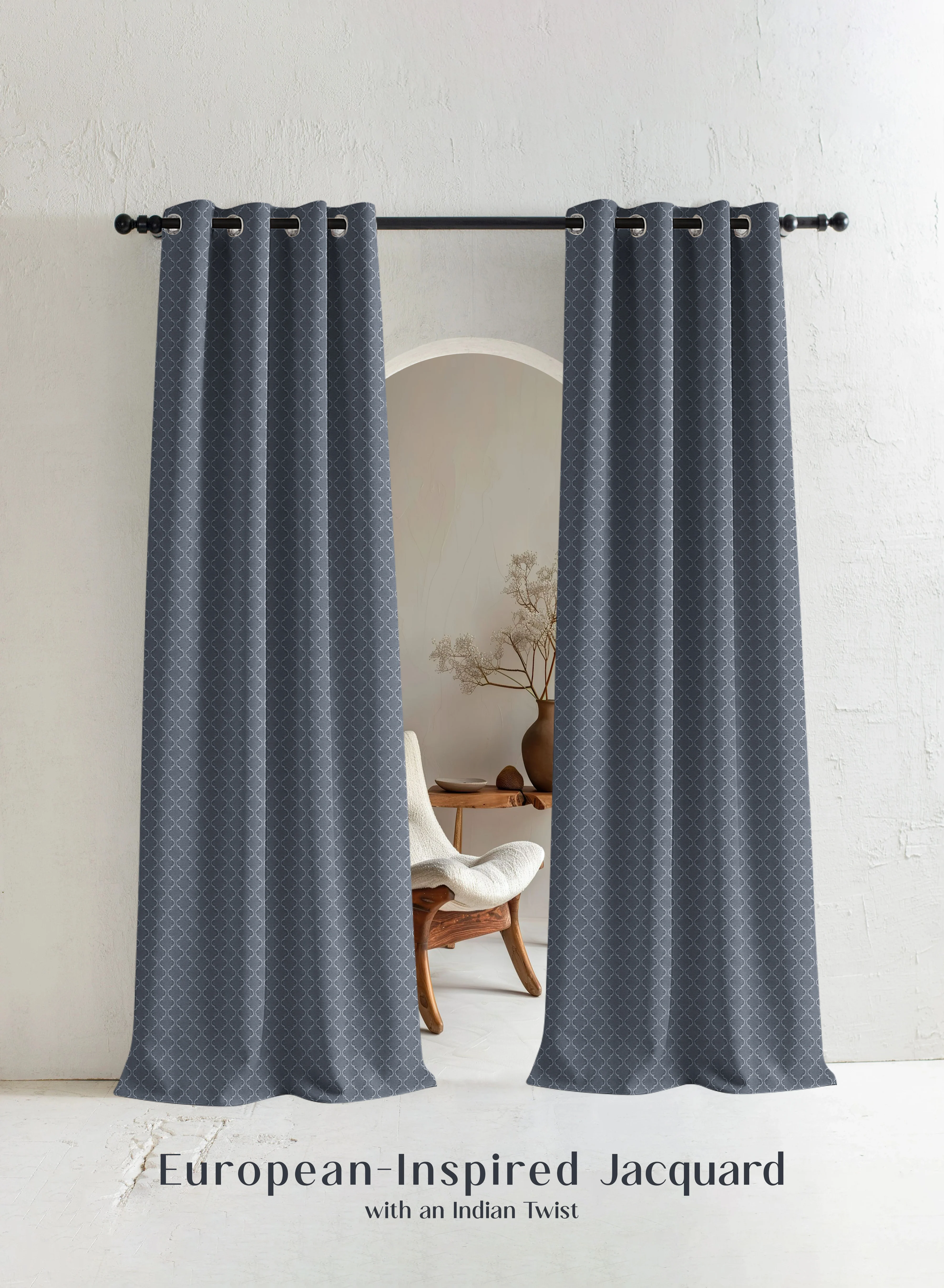 Advanced Teramo Jacquard Blackout Curtains Crest Jacquard Weave Total Light Block Abstract Gray Set of 2 Fully CustomizableThe Guide to Measuring and Choosing Curtains Clean