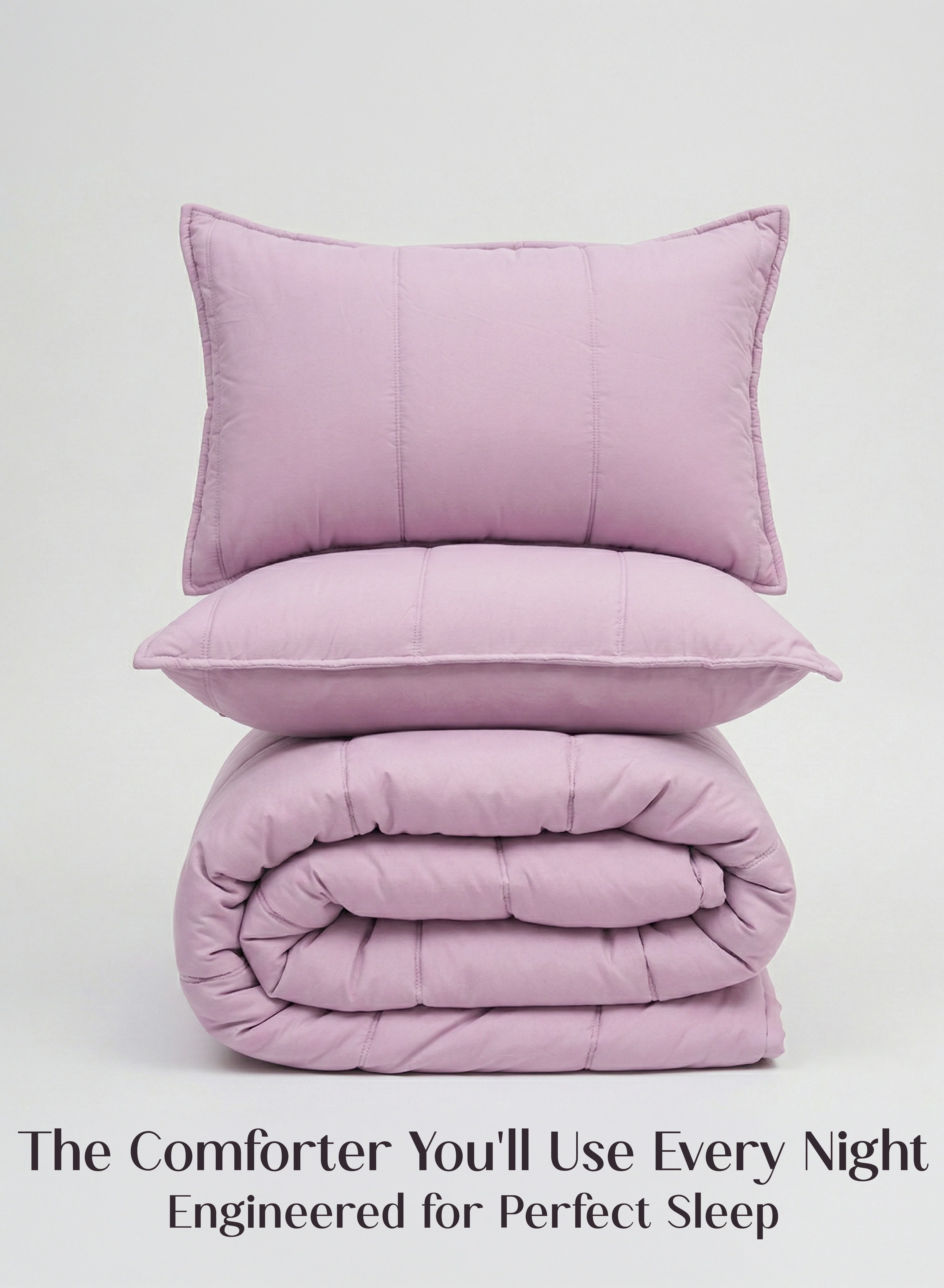Genuine Cocoon AC Comforter Set 5-Piece Designer Bed Set for Modern Homes Lilac Daisy Enhanced