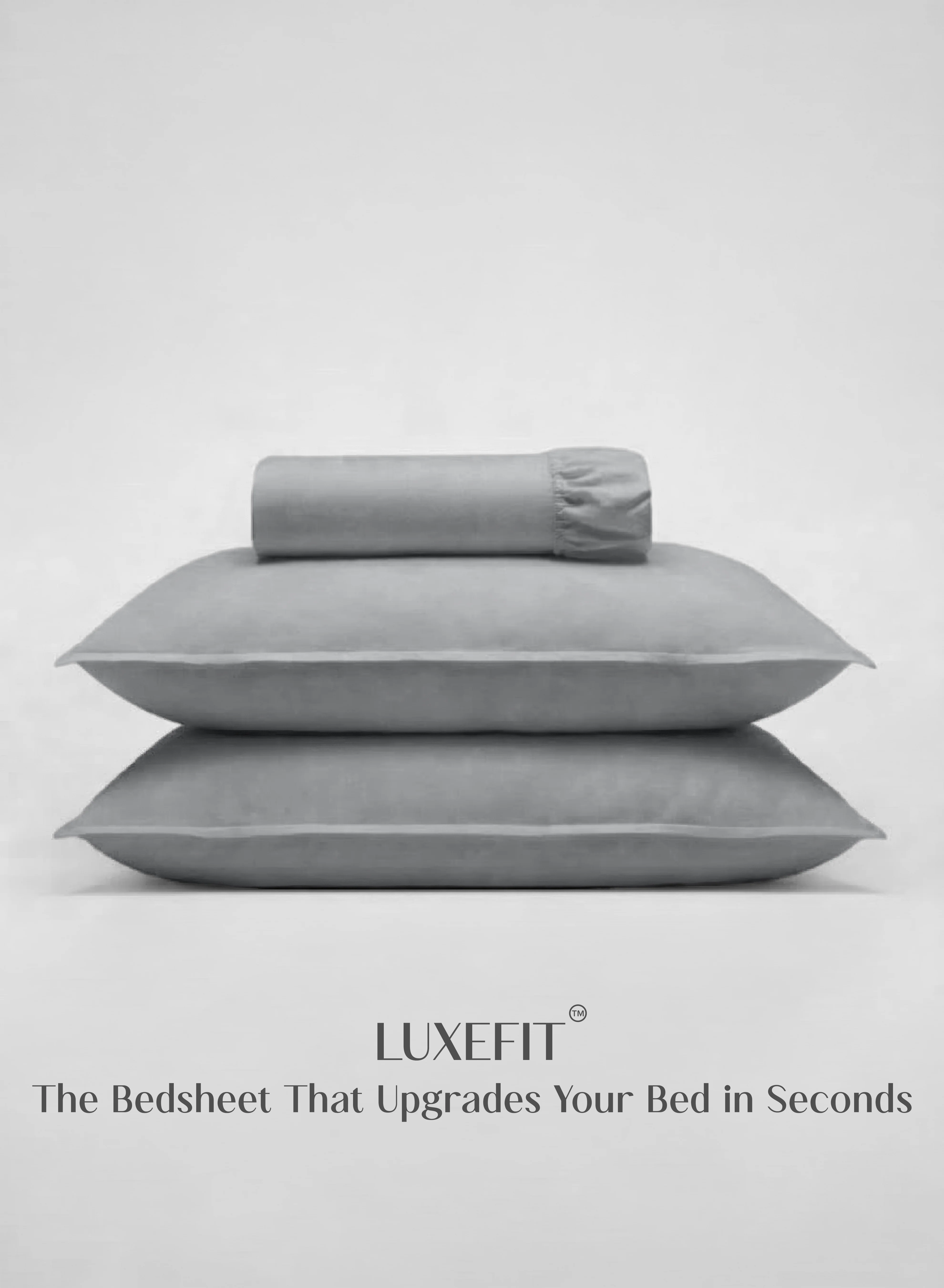 Premium Material LuxeFit™ Fitted Bedsheet Set Fit for Queen King Mattresses Quill GrayWhy You ll Love It Convenient