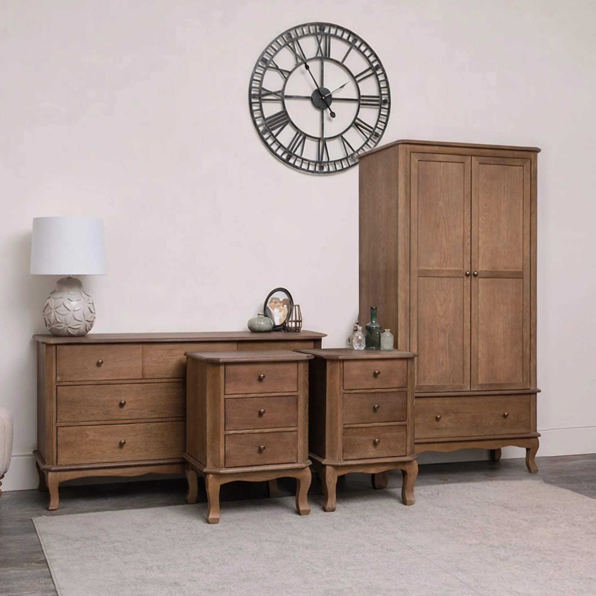 Expertly Made Dark Wood Wardrobe 7 Drawer Dark Wood Chest of Drawers Pair of 3 Drawer Bedside Tables – Ashwell Range Reliable