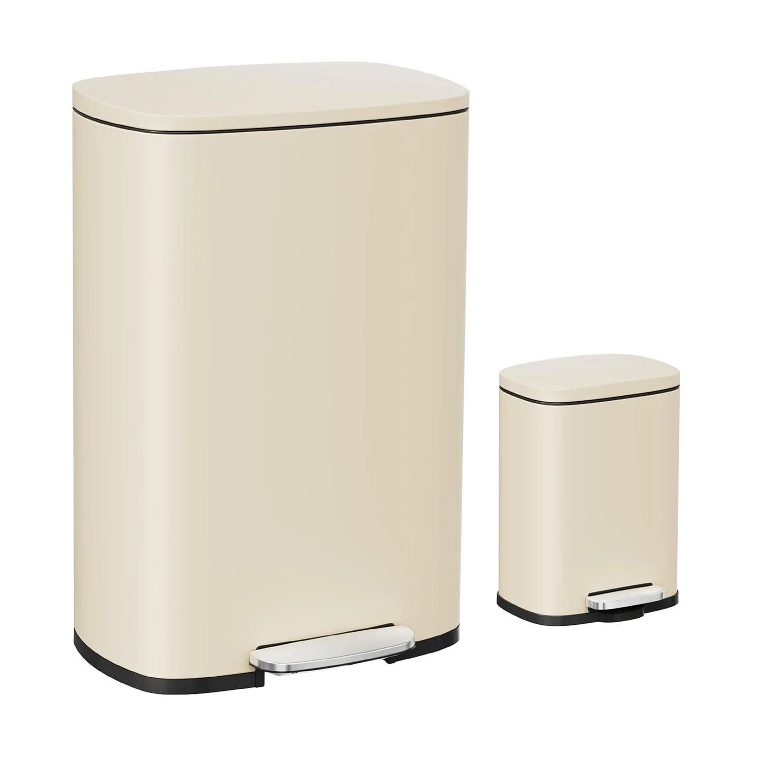 Top-Quality 13 Gal 50L 1.3 Gal 5L Trash Can Combo Set Stainless Steel Trash Can with Soft-Close Lids Removable Inner Bucket13 Gal 50L 1.3 Gal 5L Trash Can Combo Set Stainless Steel Trash Can with Soft-Close Lids Removable Inner Bucket Premium