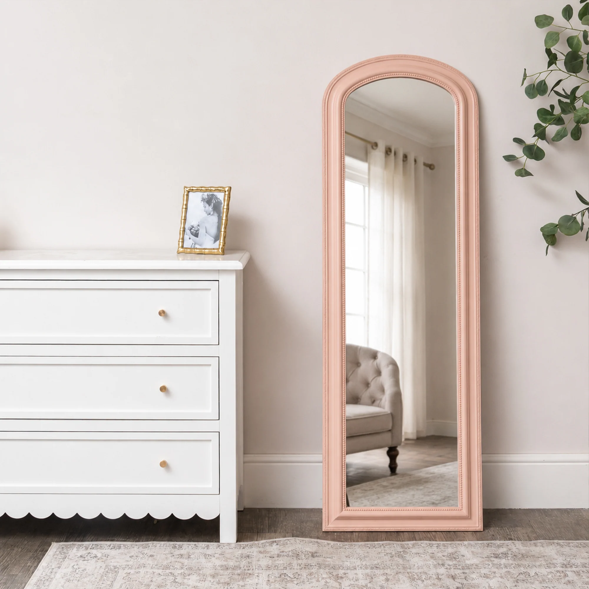 Proven Full Length Pale Pink Leaner Wall Mirror – 47cm x 142cm High-Quality