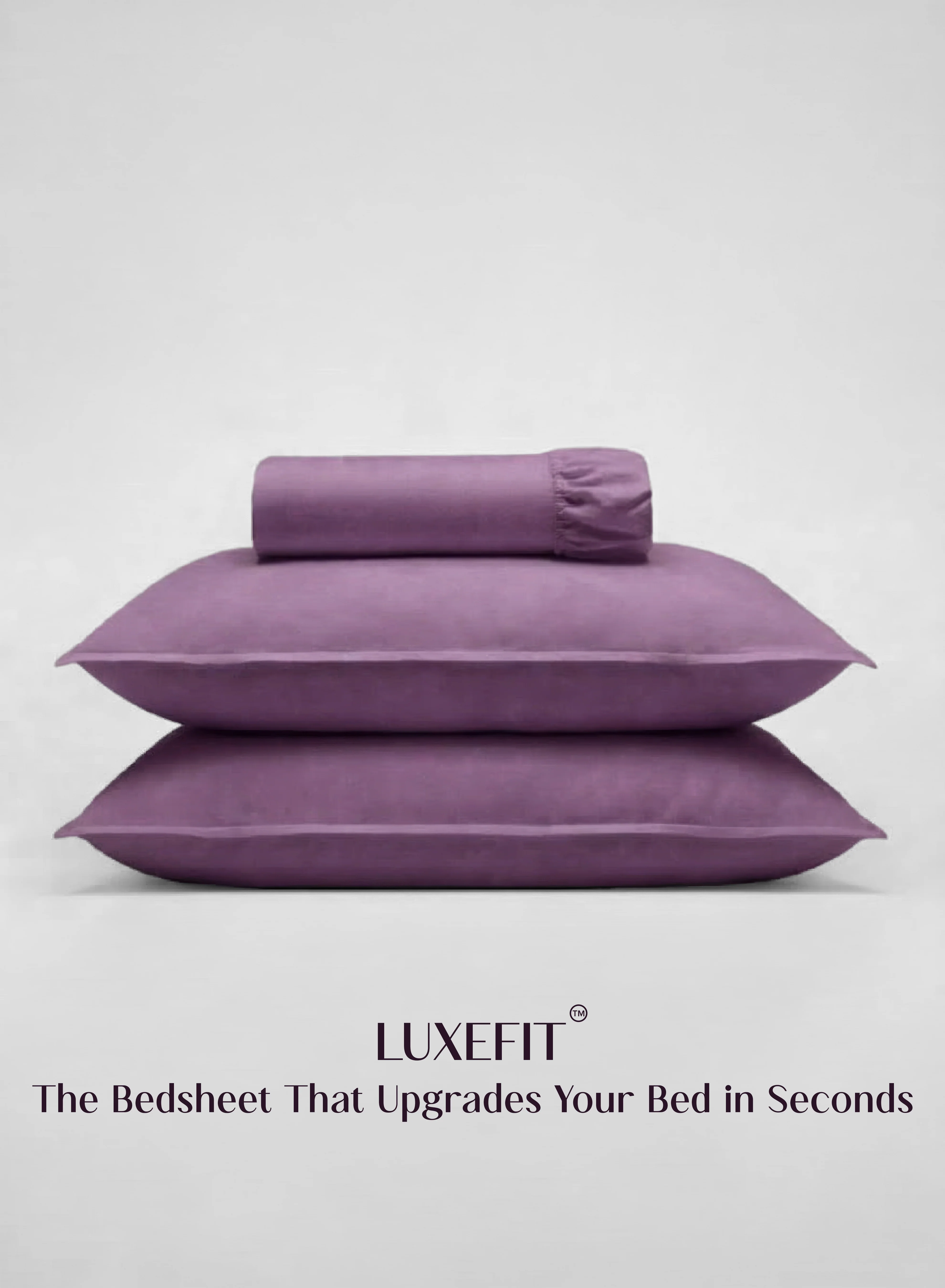 Flexible LuxeFit™ Fitted Bedsheet Set Fit for Queen King Mattresses Matte PlumWhy You ll Love It Lightweight