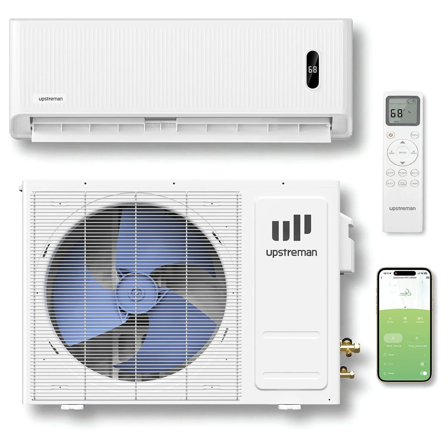 Excellent DIY Mini Split Air Conditioner 12 000 BTU Ductless Inverter Heat Pump with WiFi 230V 18 SEER2 Mini Split ACDIY Mini Split Air Conditioner 12 000 BTU Ductless Inverter Heat Pump with WiFi 230V 18 SEER2 Mini Split AC Solid