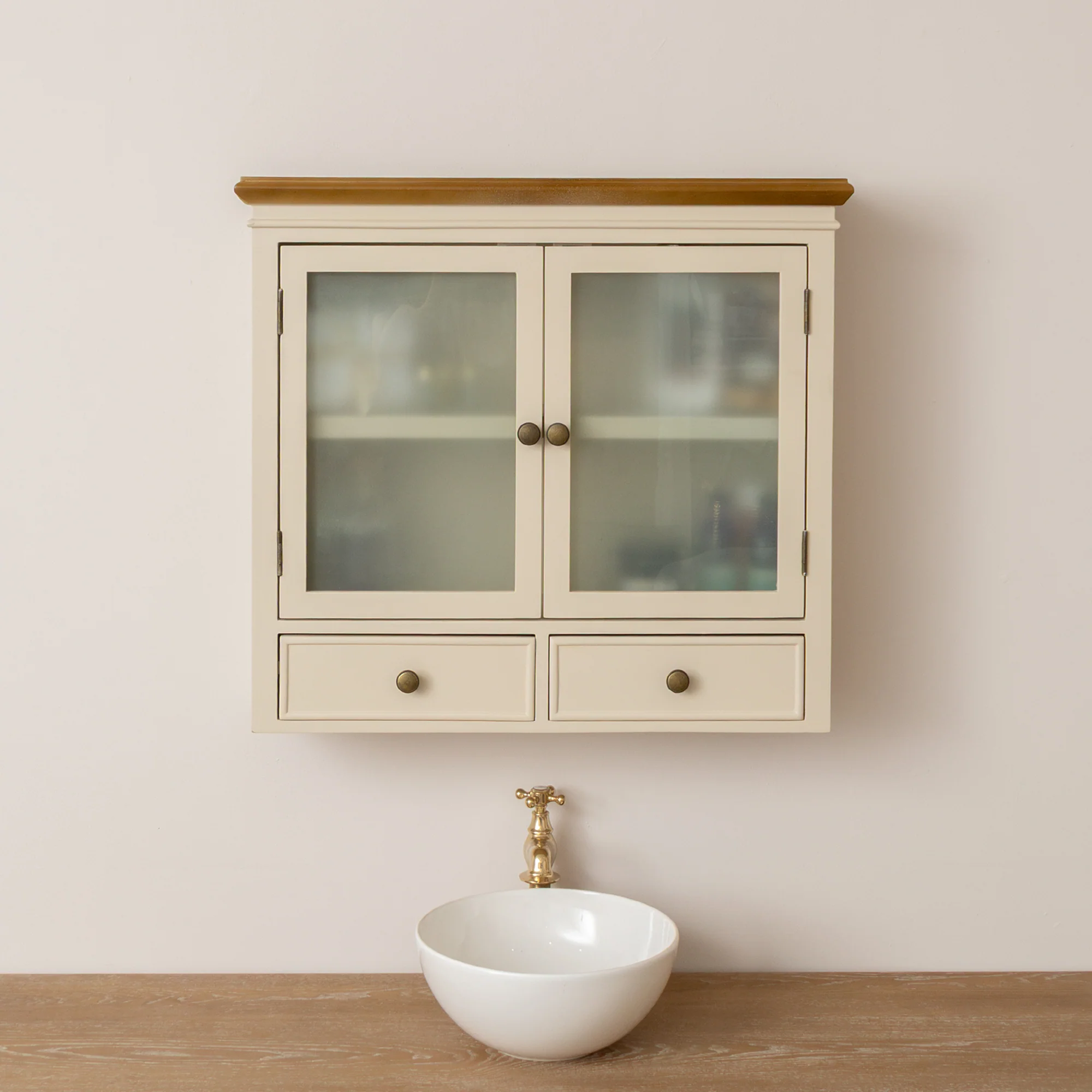 Smart Taupe Wooden Wall Cabinet with Drawers – Claudia Range Unique