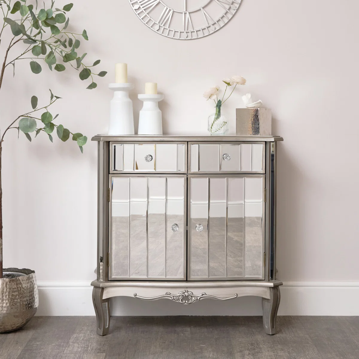 Reusable Small Mirrored Storage Sideboard – Tiffany Range – Damaged product Durable