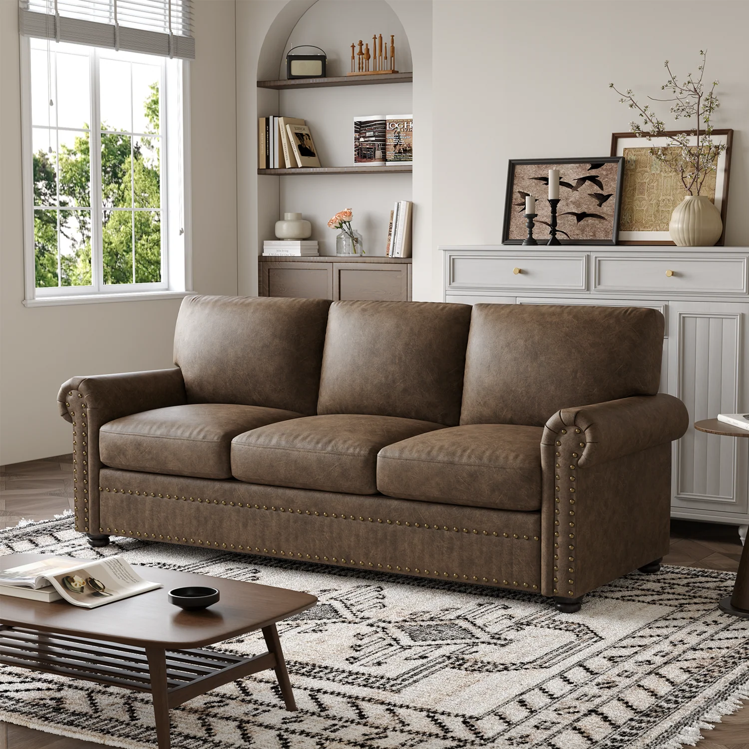 Clean 84 inch Faux Leather Couch 3 Seater Sofa for Living Room Office84 inch Faux Leather Couch 3 Seater Sofa for Living Room Office Expertly Made