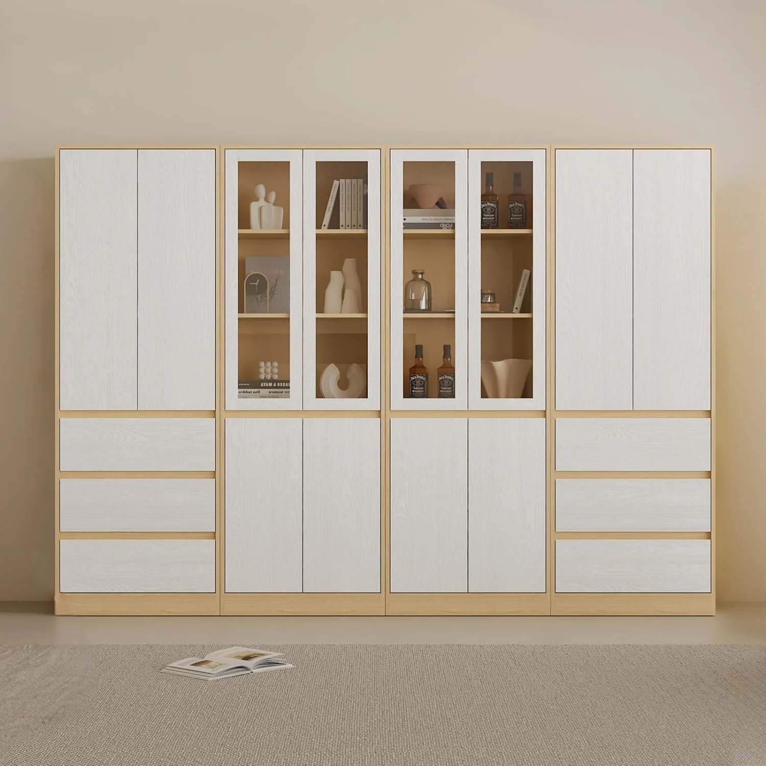 Sophisticated Combination Furniture File Cabinets Bookcases Storage Shelves 4pcs Set AACC Combination Furniture File Cabinets Bookcases Storage Shelves 4pcs Set AACC Luxury