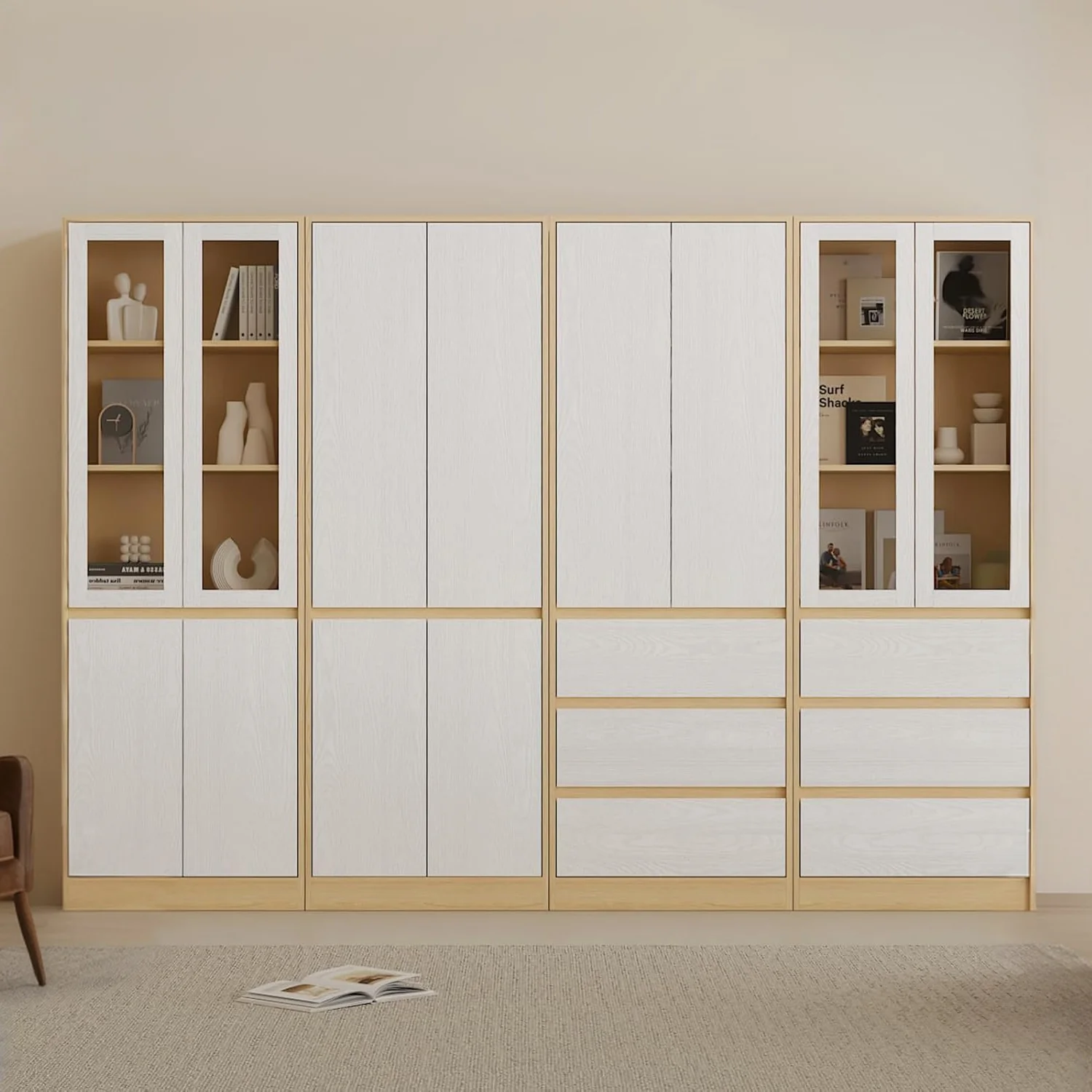 Green Combination Furniture File Cabinets Bookcases Storage Shelves 4pcs Set ABCD Combination Furniture File Cabinets Bookcases Storage Shelves 4pcs Set ABCD Easy-to-Use