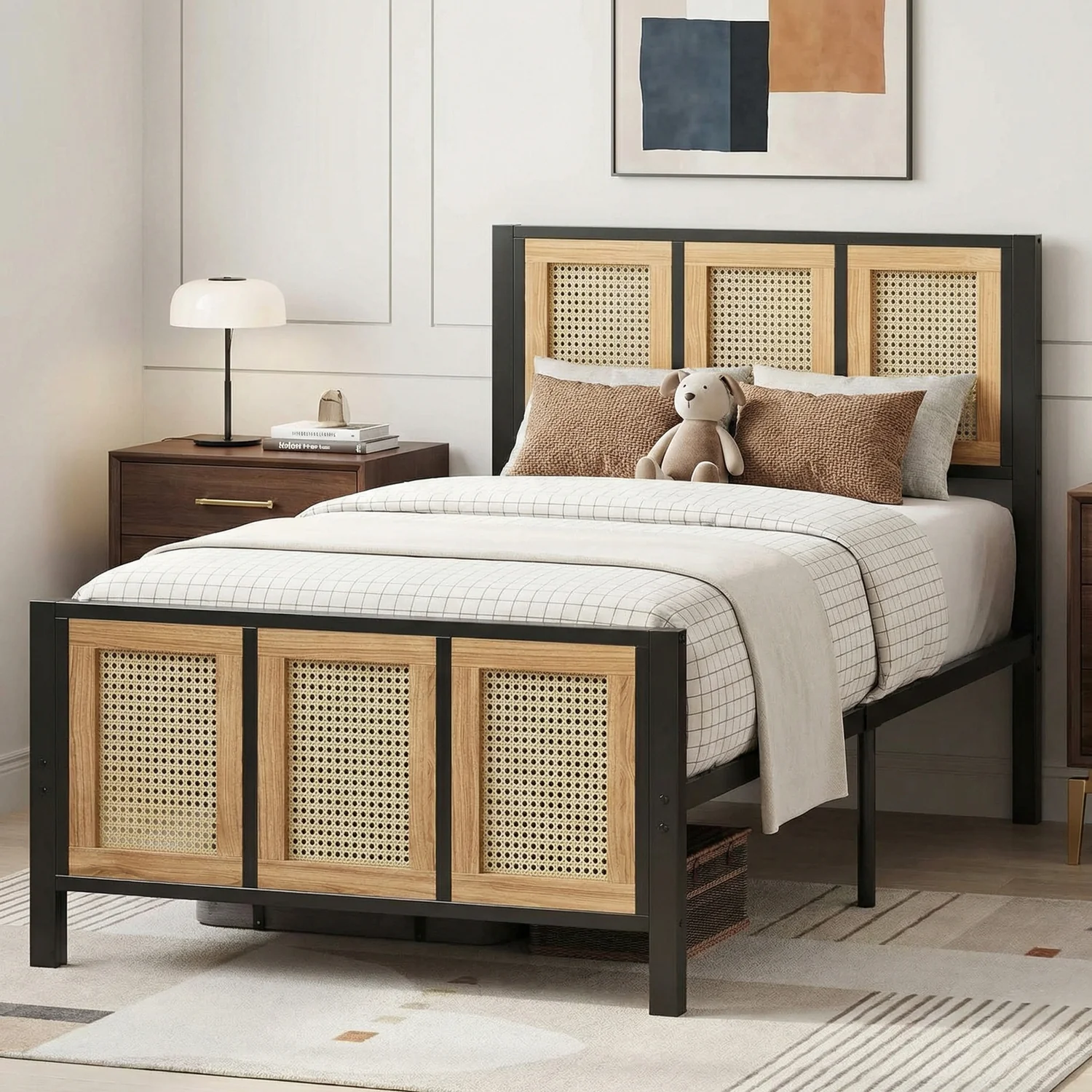 Superior Twin Bed Frame with Wood Headboard and Metal Slats Support No Box Spring NeededTwin Bed Frame with Wood Headboard and Metal Slats Support No Box Spring Needed Fashionable
