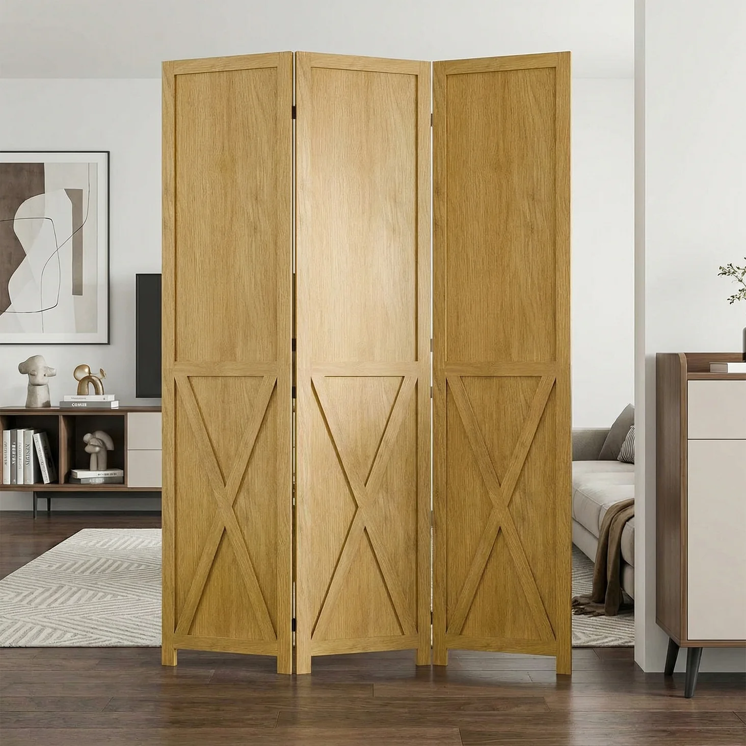 Smooth Solid Wood Room Divider 5.5 ft Tall Folding Partition Wall Divider for Room Separation Indoor Privacy ScreenSolid Wood Room Divider 5.5 ft Tall Folding Partition Wall Divider for Room Separation Indoor Privacy Screen Efficient