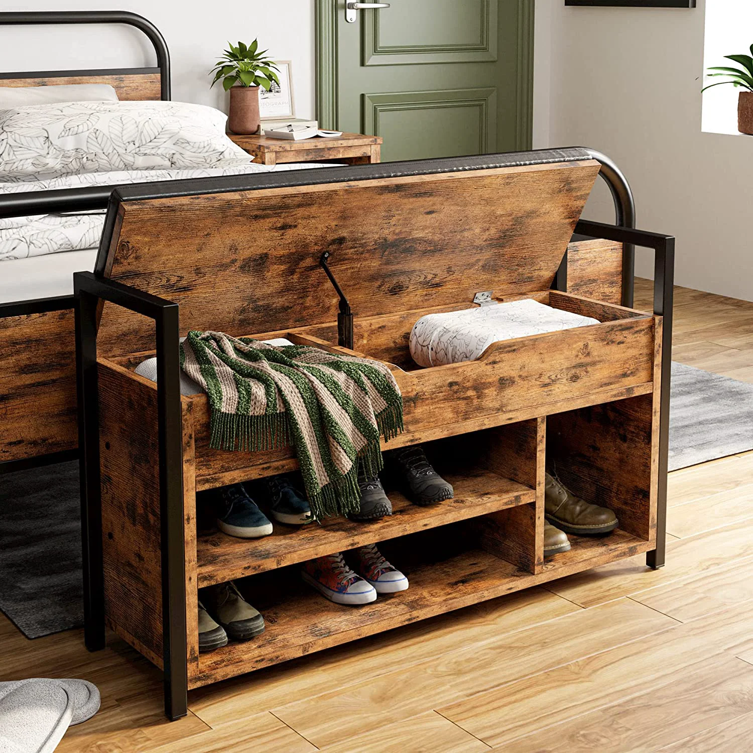 Efficient Shoe Storage Bench Entryway Bench with Storage Box 2-Tier Shoe Rack for Entryway Bedroom HallwayShoe Storage Bench Entryway Bench with Storage Box 2-Tier Shoe Rack for Entryway Bedroom Hallway World-Class