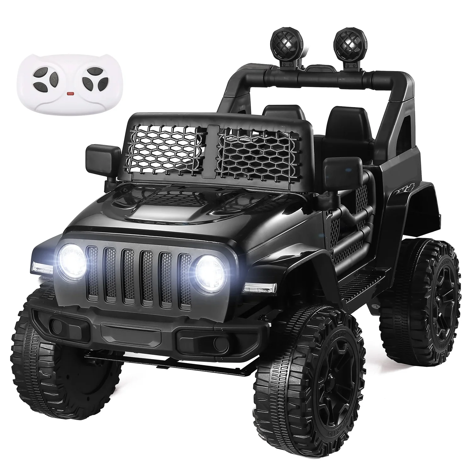 Relaxed 12V Kids Power Ride on Truck Car with Remote Control Bluetooth Music LED Lights Spring Suspension12V Kids Power Ride on Truck Car with Remote Control Bluetooth Music LED Lights Spring Suspension User-Friendly