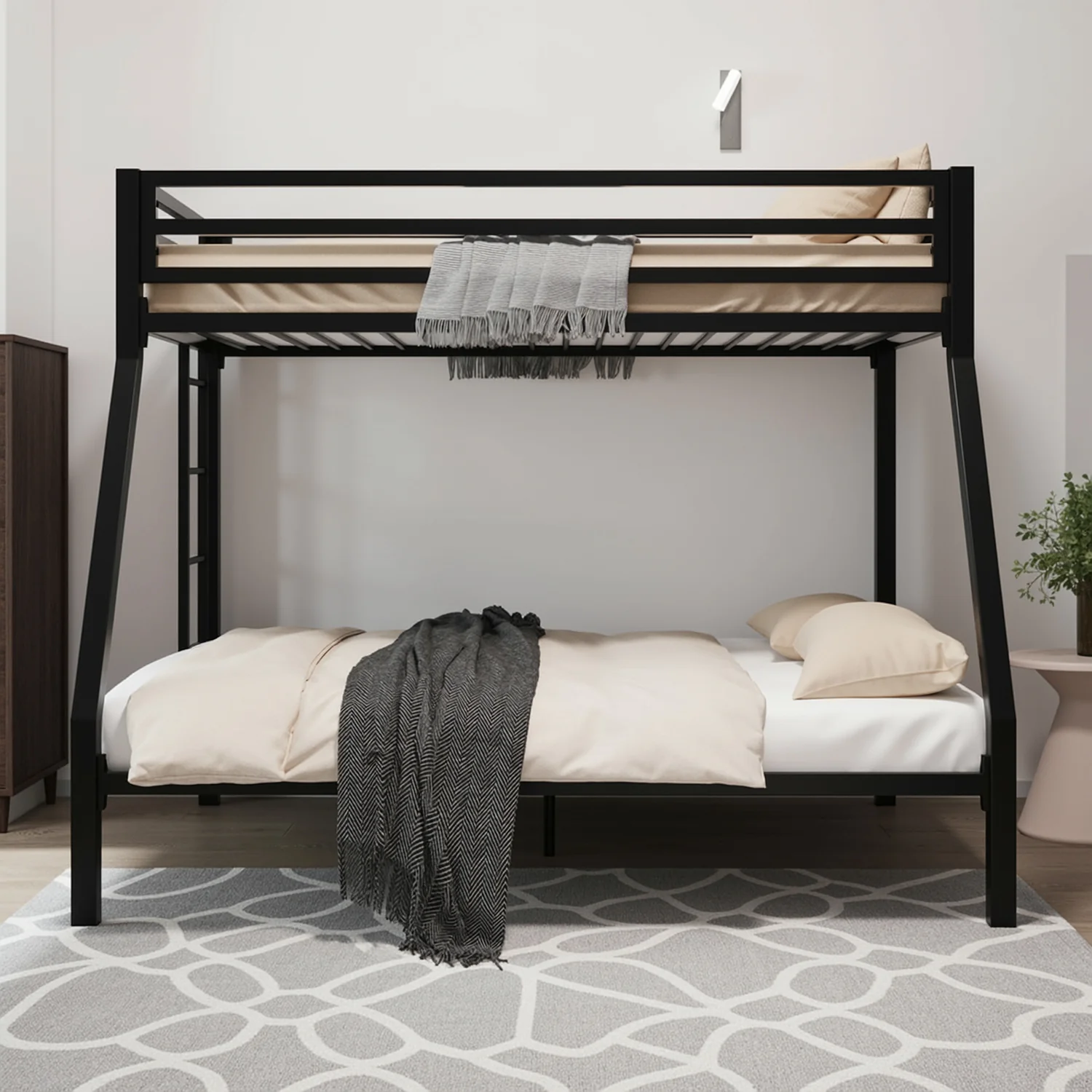 Proven Twin Over Full Metal Bunk Bed with Ladder Guardrails Heavy-Duty Space-Saving Bed Frame for Kids Teens AdultsTwin Over Full Metal Bunk Bed with Ladder Guardrails Heavy-Duty Space-Saving Bed Frame for Kids Teens Adults Expertly Made