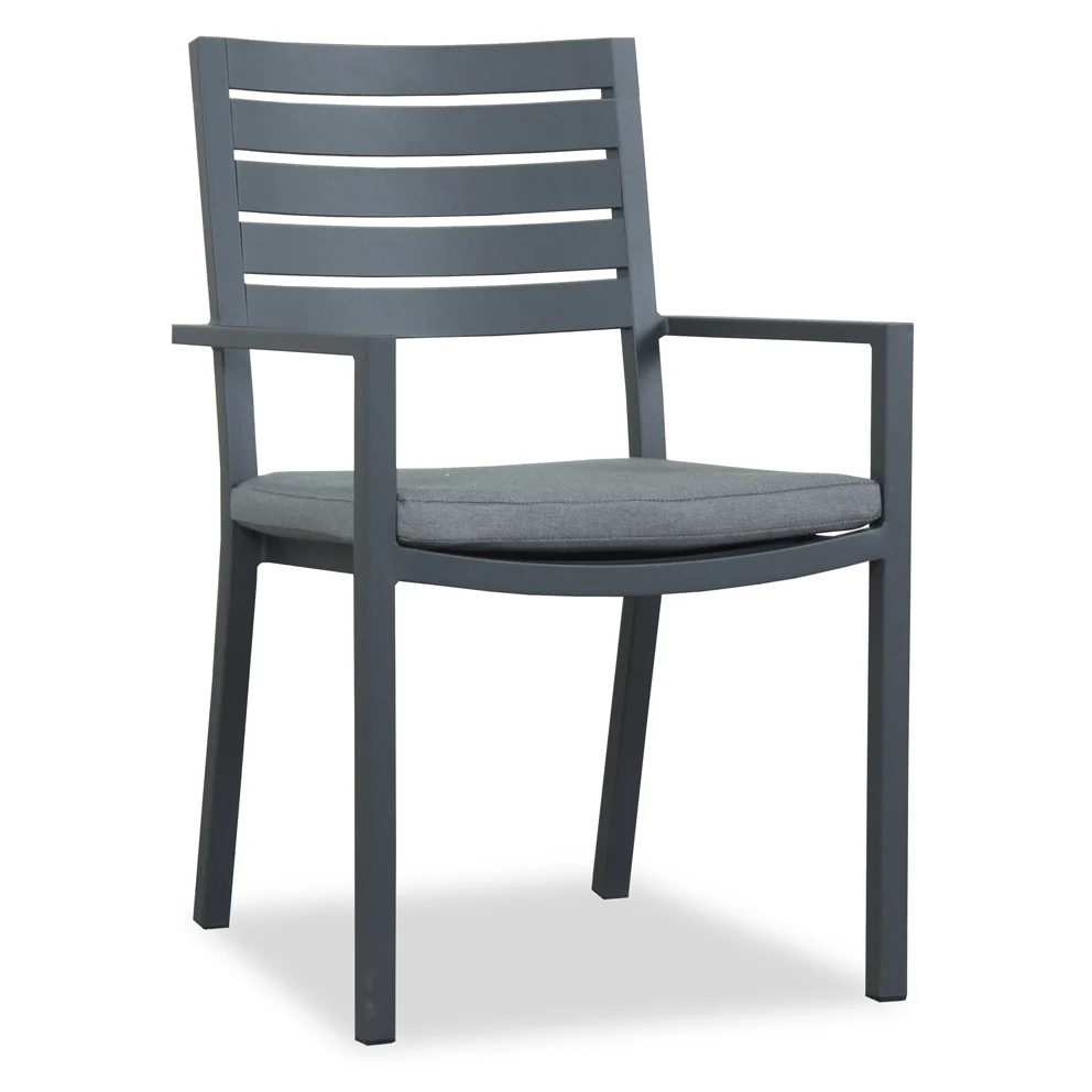 Sustainable Mayfair Cushioned Outdoor Dining Chair Grey Luxury