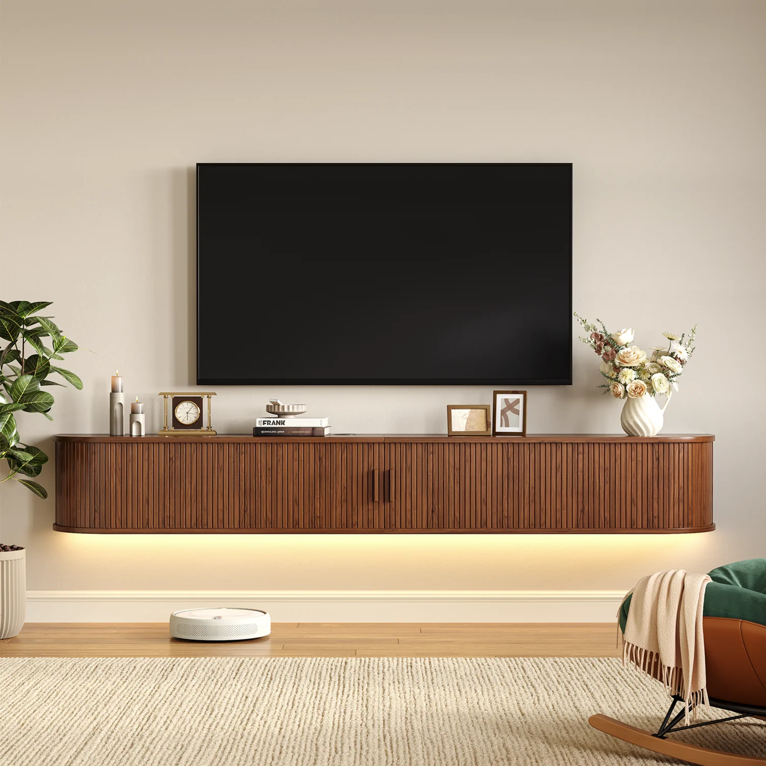 Fine Crafted Floating TV Stand with LED Light 80 Wall Mounted Entertainment Center with Storage and Power OutletFloating TV Stand with LED Light 80 Wall Mounted Entertainment Center with Storage and Power Outlet Consistent