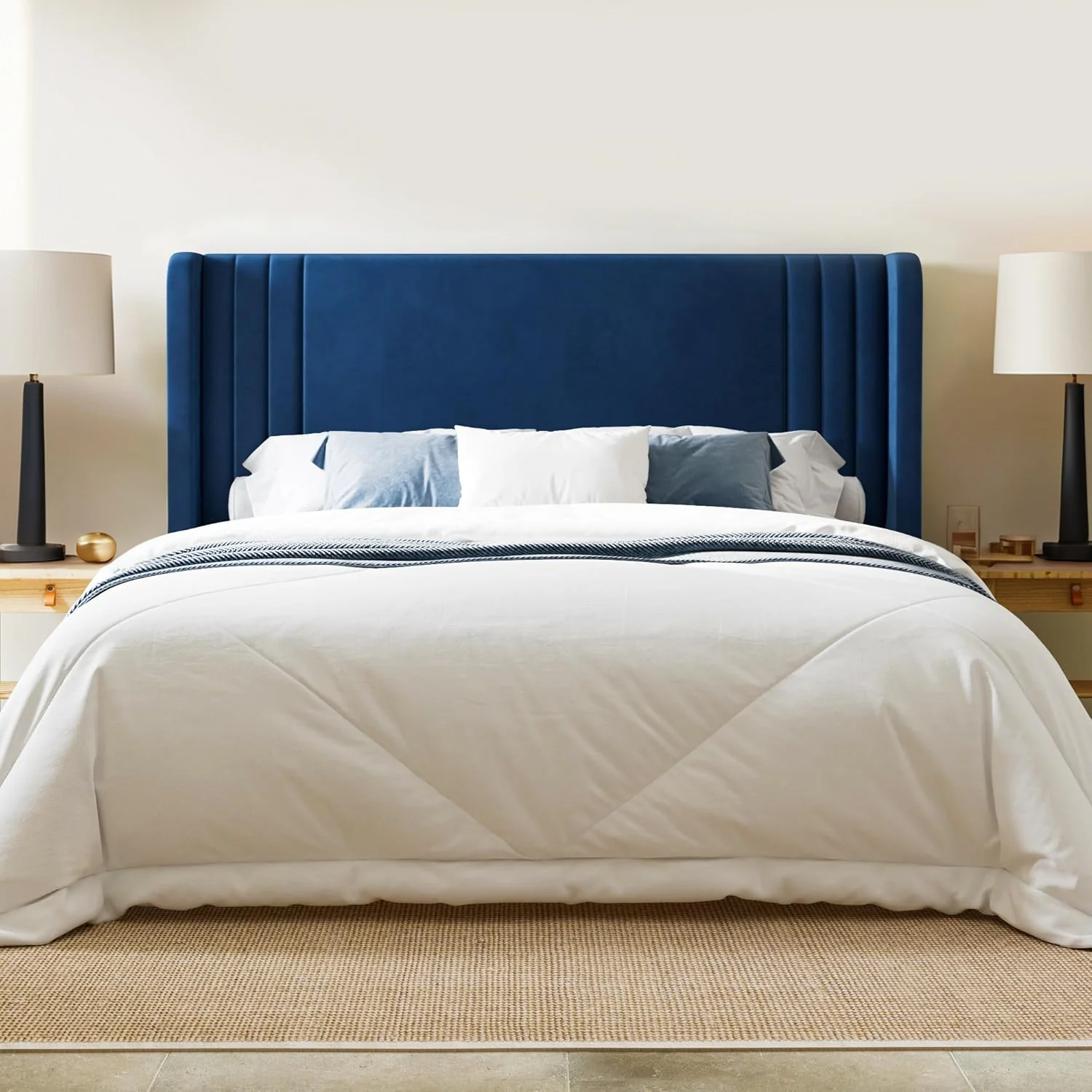 Exceptional Velvet Platform Bed Frame Modern Style Bed Frame with Vertical Tufted Wingback Headboard Under Bed StorageVelvet Platform Bed Frame Modern Style Bed Frame with Vertical Tufted Wingback Headboard Under Bed Storage Carefully Designed