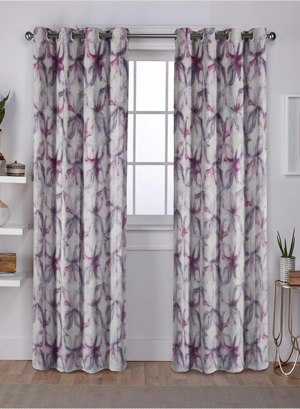 Authentic Solana Room Darkening Curtains Elegant Floral Print Iris Purple Set of 2 Fully CustomizableThe Guide to Measuring and Choosing Curtains Natural