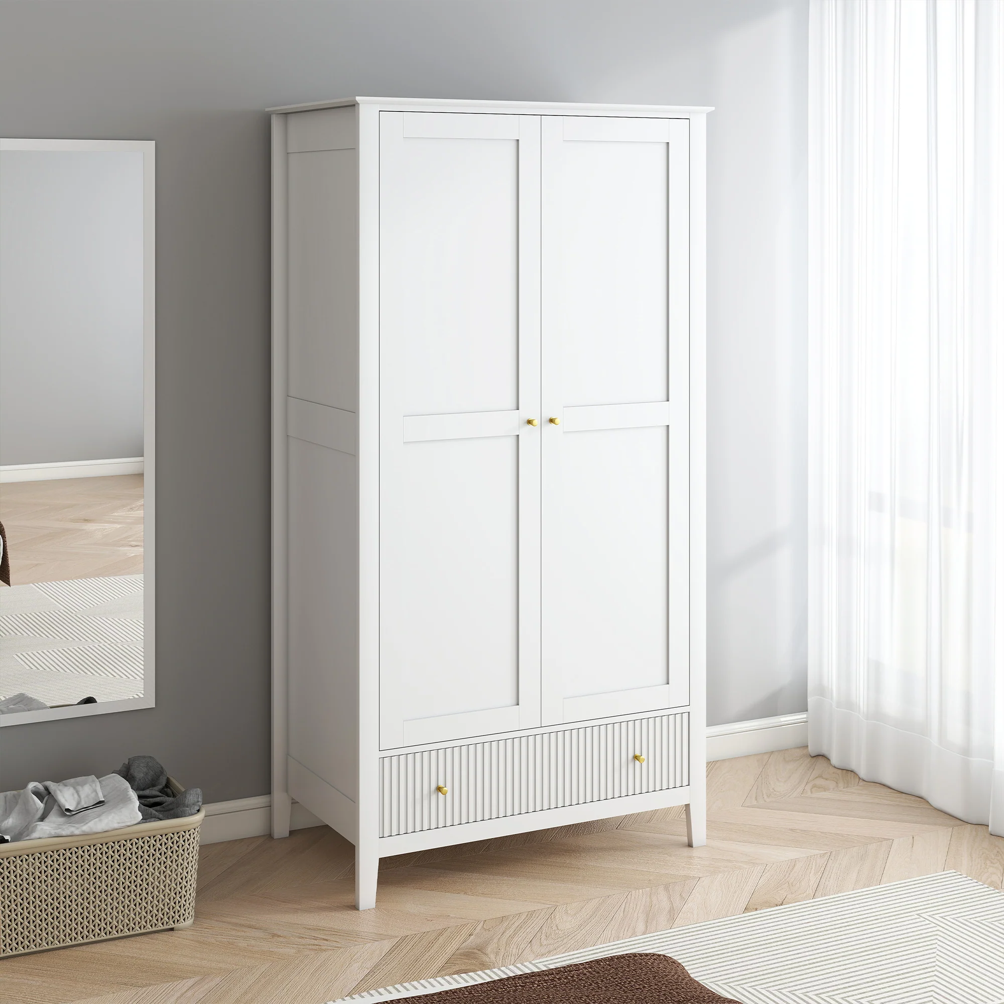 Innovative Double Wardrobe – Hales White Range Relaxed