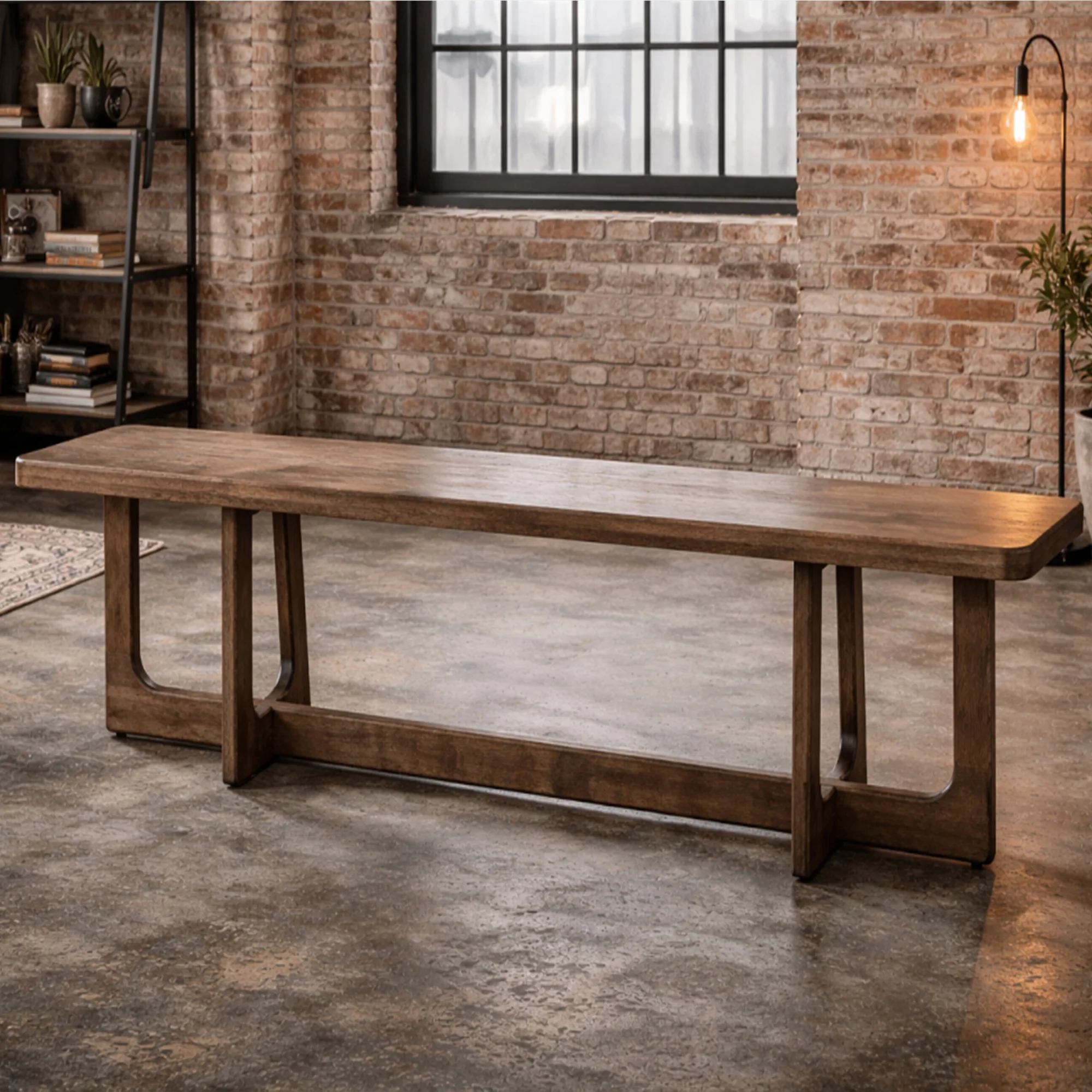 Crafted Extra Large Wooden Dining Bench High-End