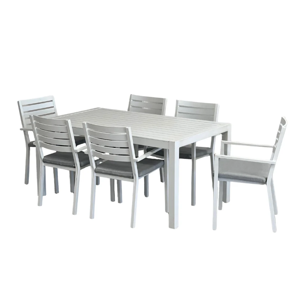 Trusted Matzo Mayfair 7 Piece Outdoor Dining Setting White Top-Quality