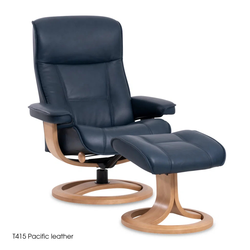 Breathable IMG Nordic 21 Chair with Footstool Leather Stylish