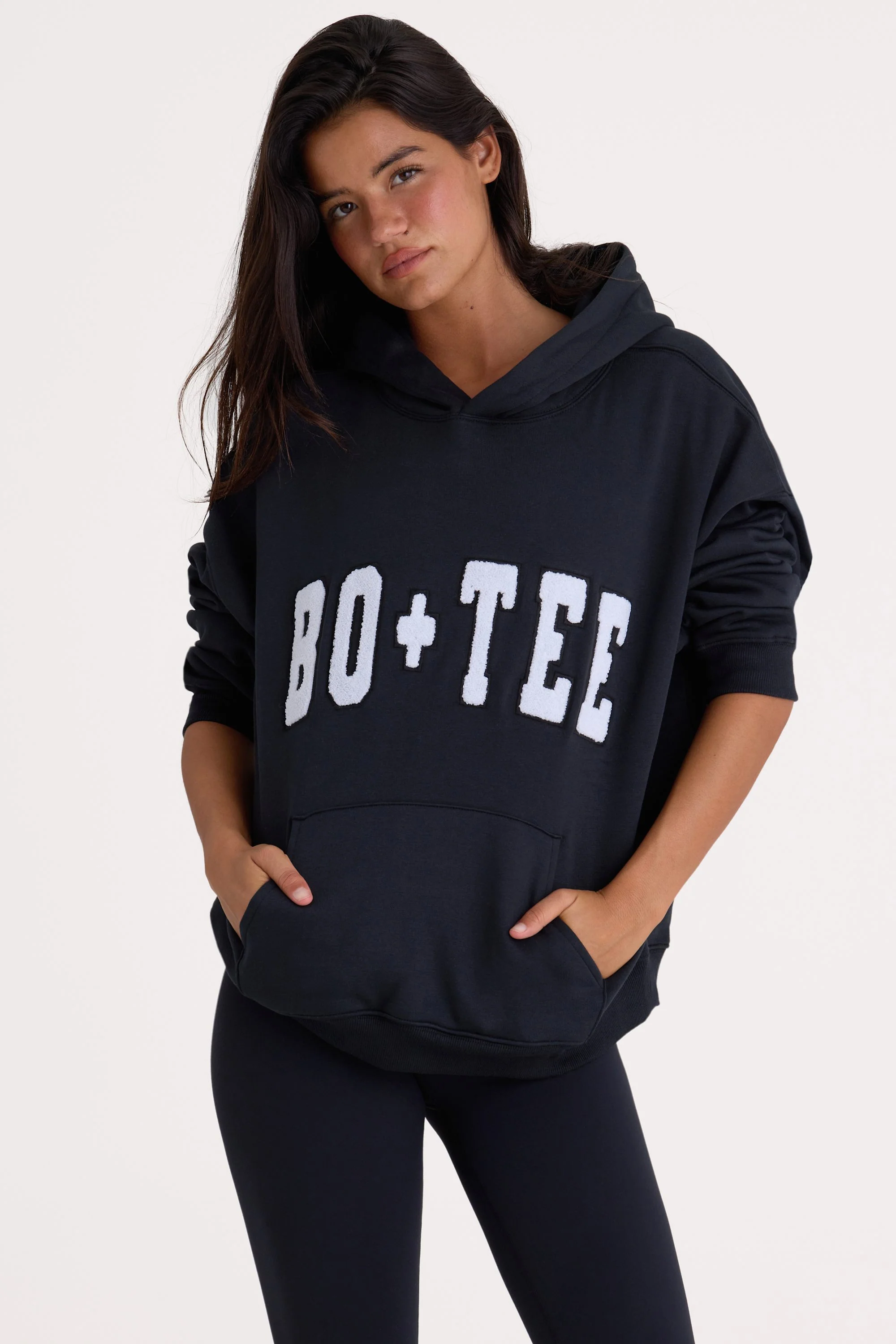 Elite Oversized Hoodie in Black Detailed