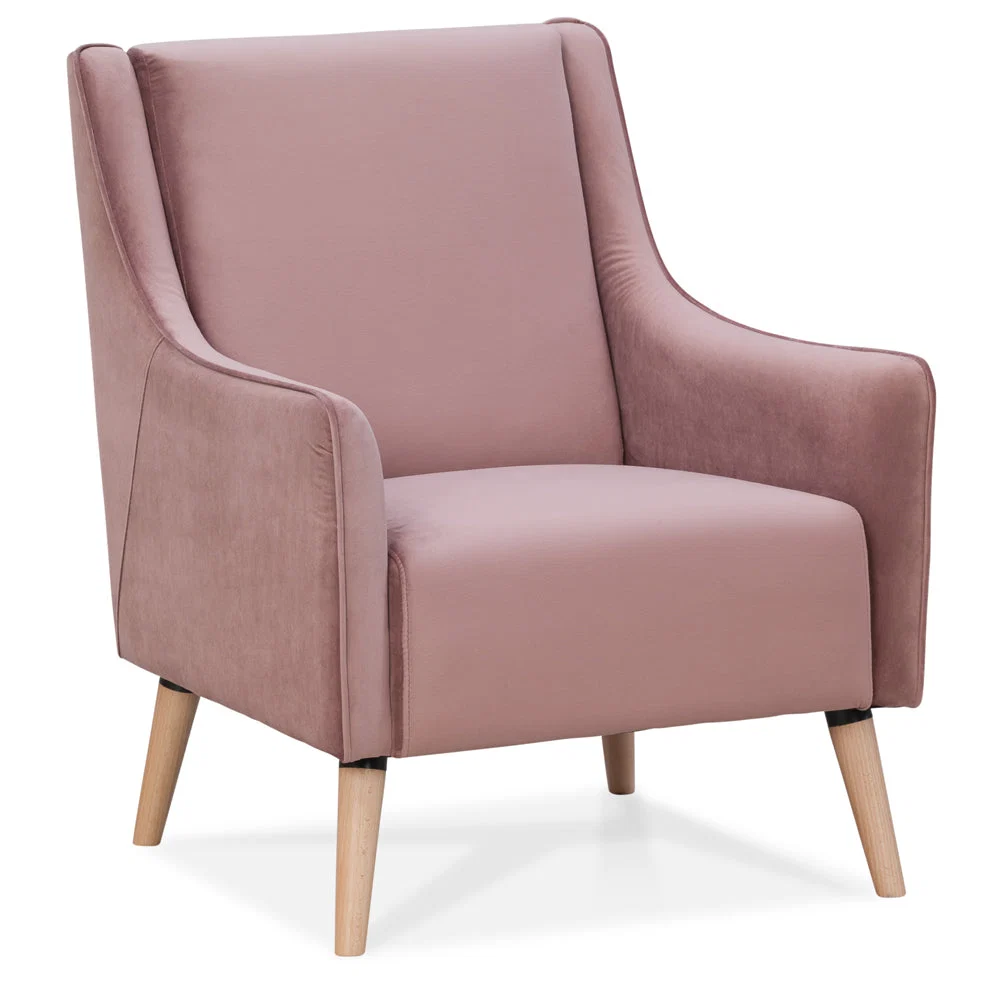 Premium Material Rose Accent Occasional Armchair Blush Verified