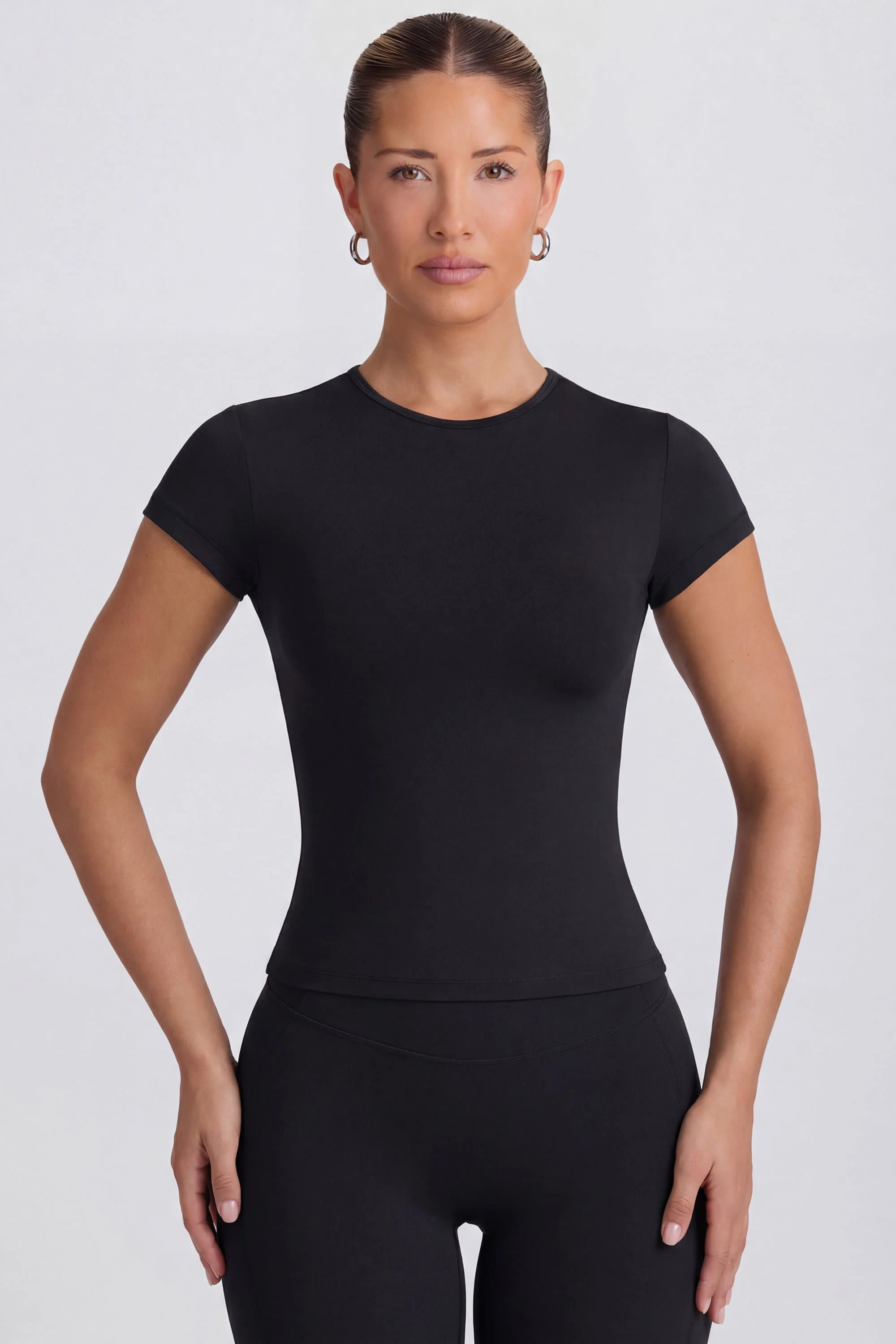 Healthy Cut-Out Longline T-Shirt in Black Refined