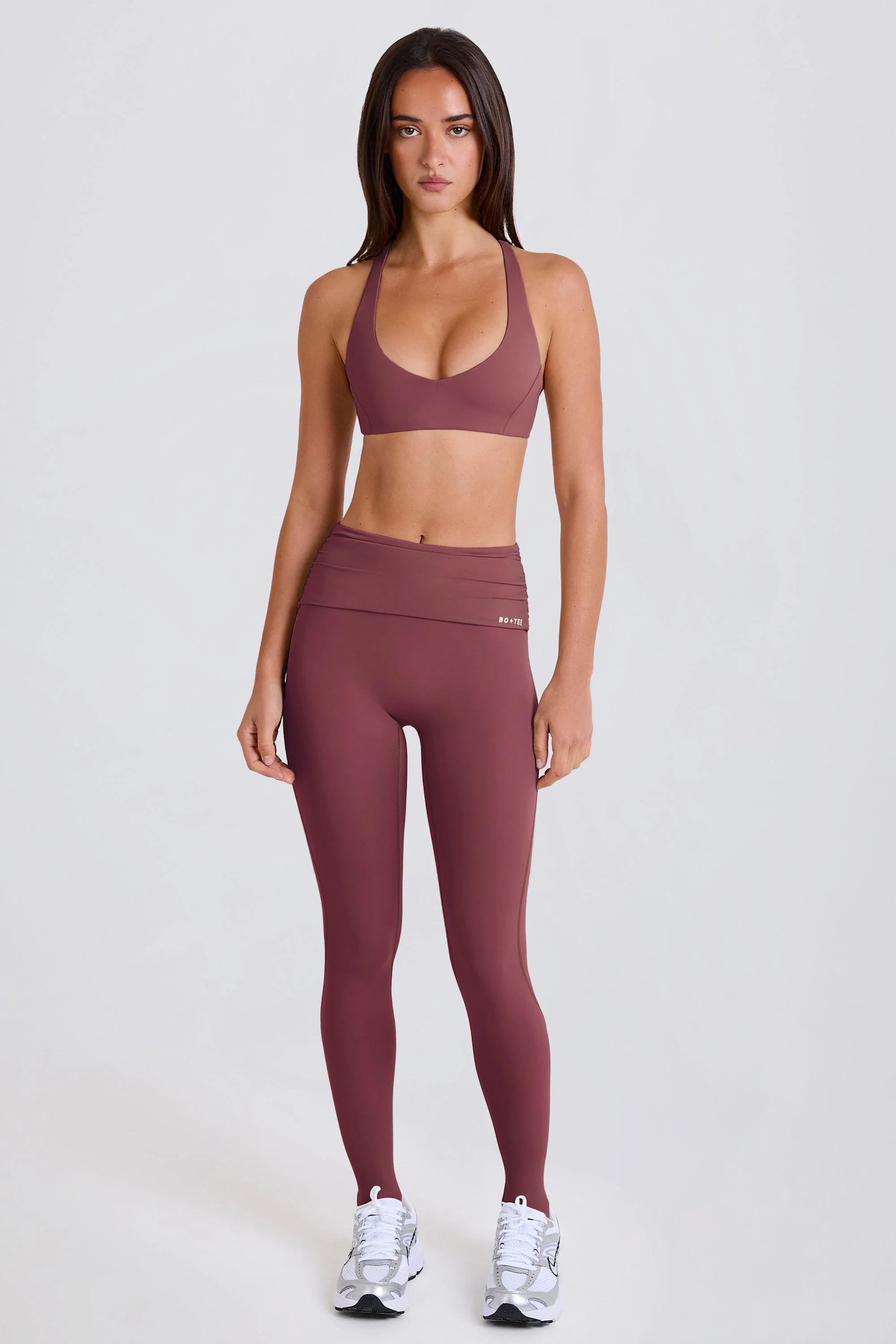 Prestigious Foldover Mid-Rise Stirrup Leggings in Acai Carefully Designed