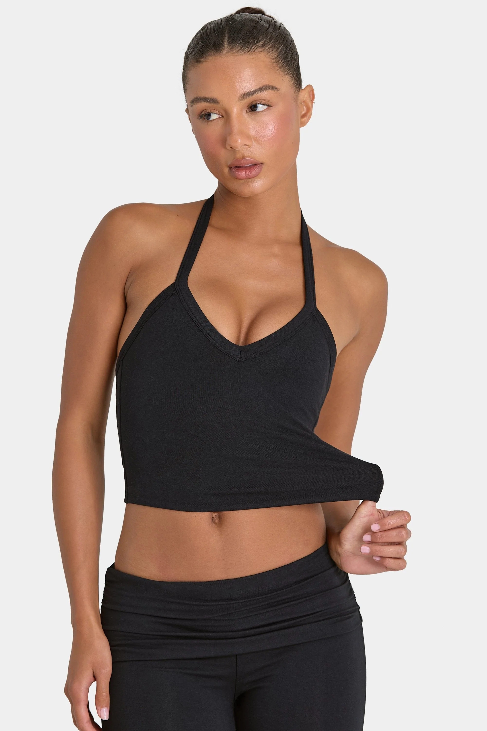 Long-Lasting ButterCloud™ Crop Tank Top in Black Functional